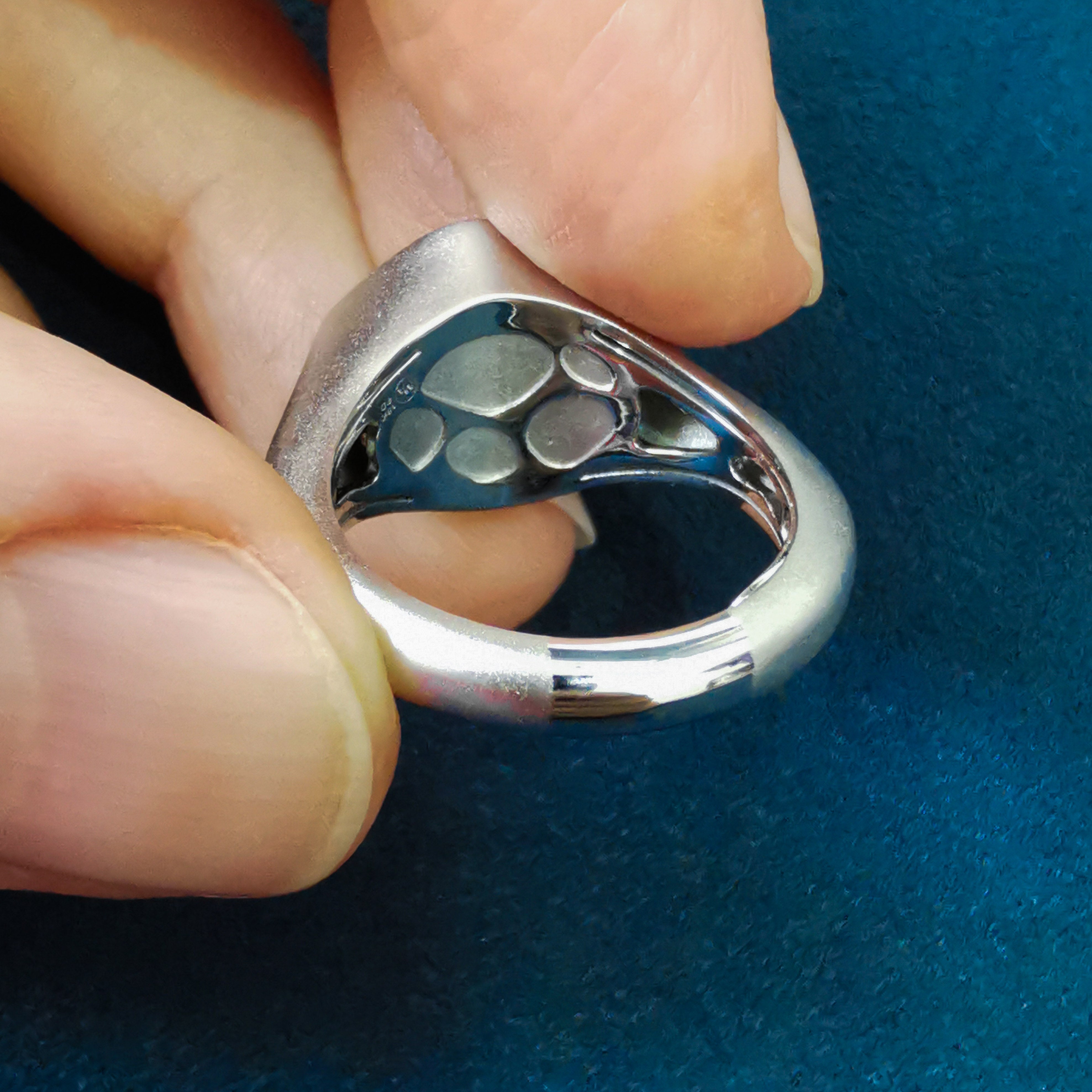 Aquamarine, Diamonds 18K White Gold Ring, R 0030-7/1