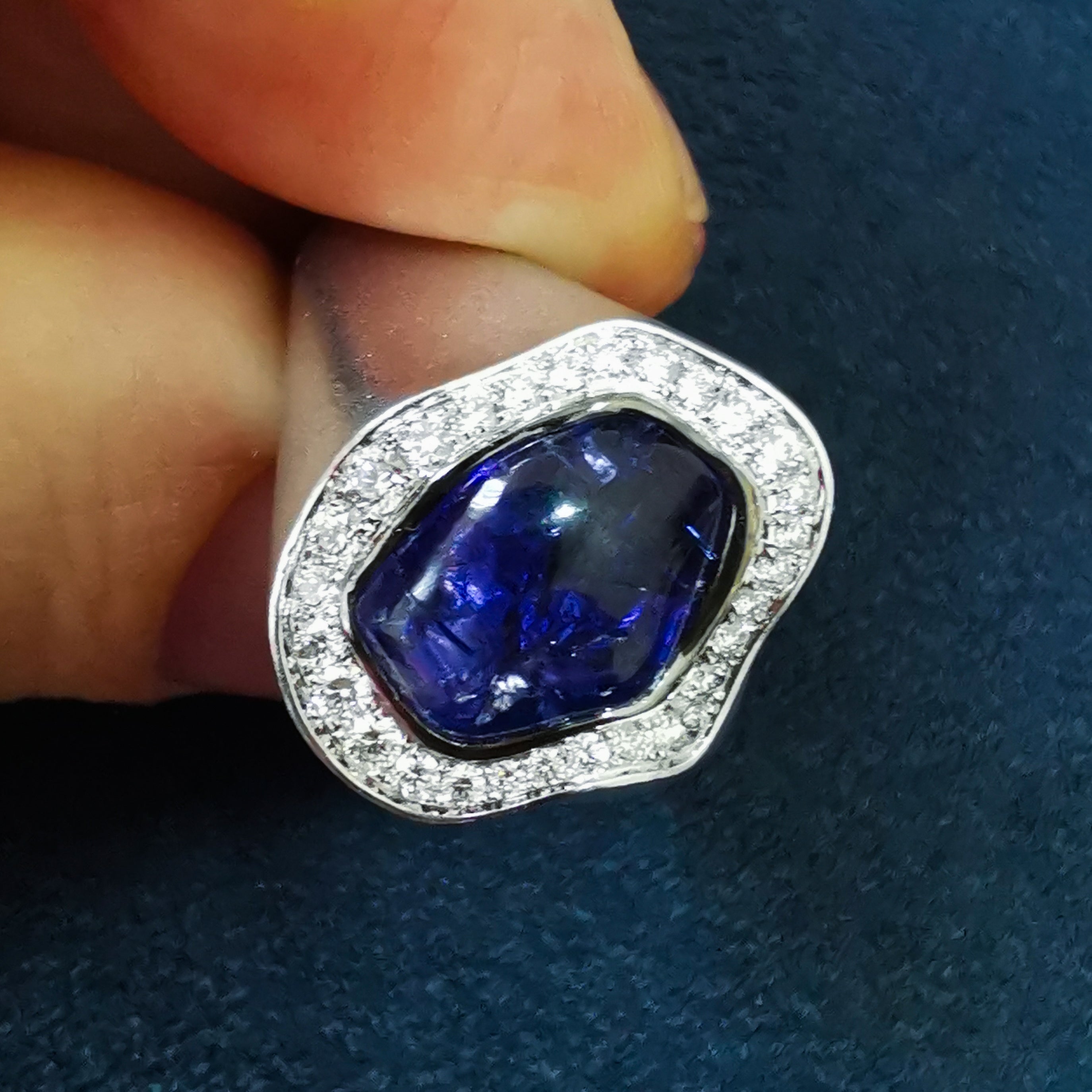Tanzanite, Diamonds 18K White Gold Ring, R 0030-19/1