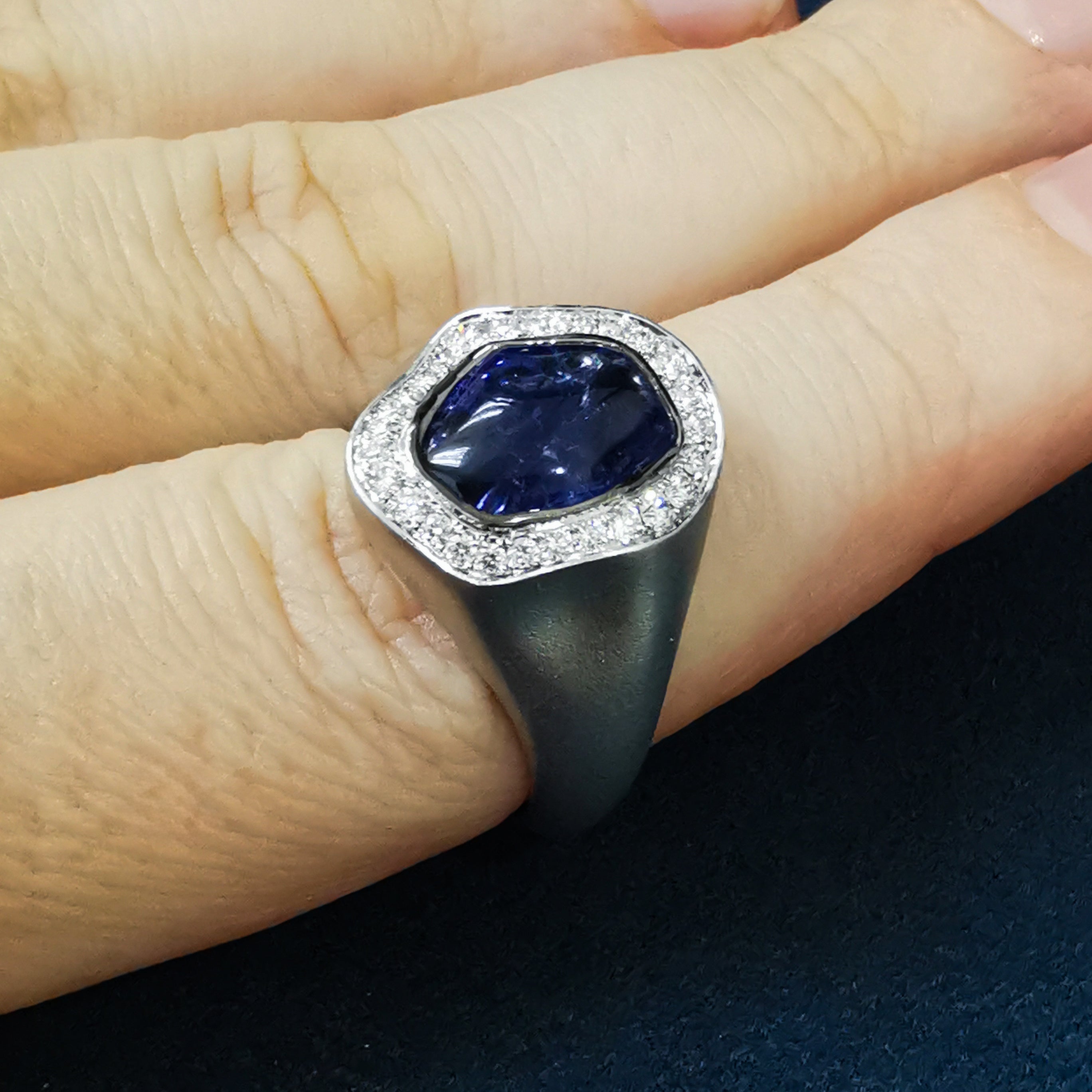 Tanzanite, Diamonds 18K White Gold Ring, R 0030-19/1