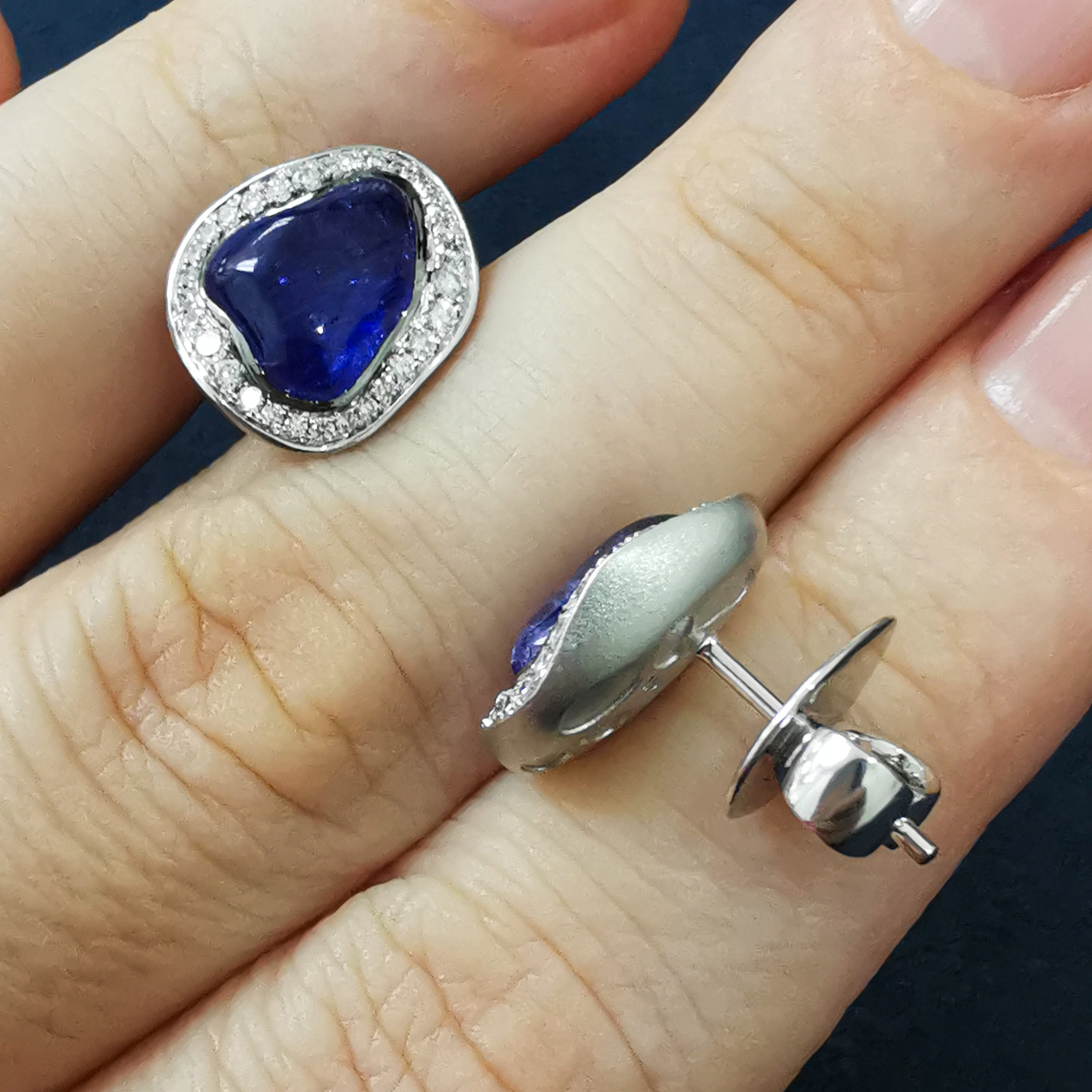 Tanzanites, Diamonds 18K White Gold, Earrings, E 0030-19/1