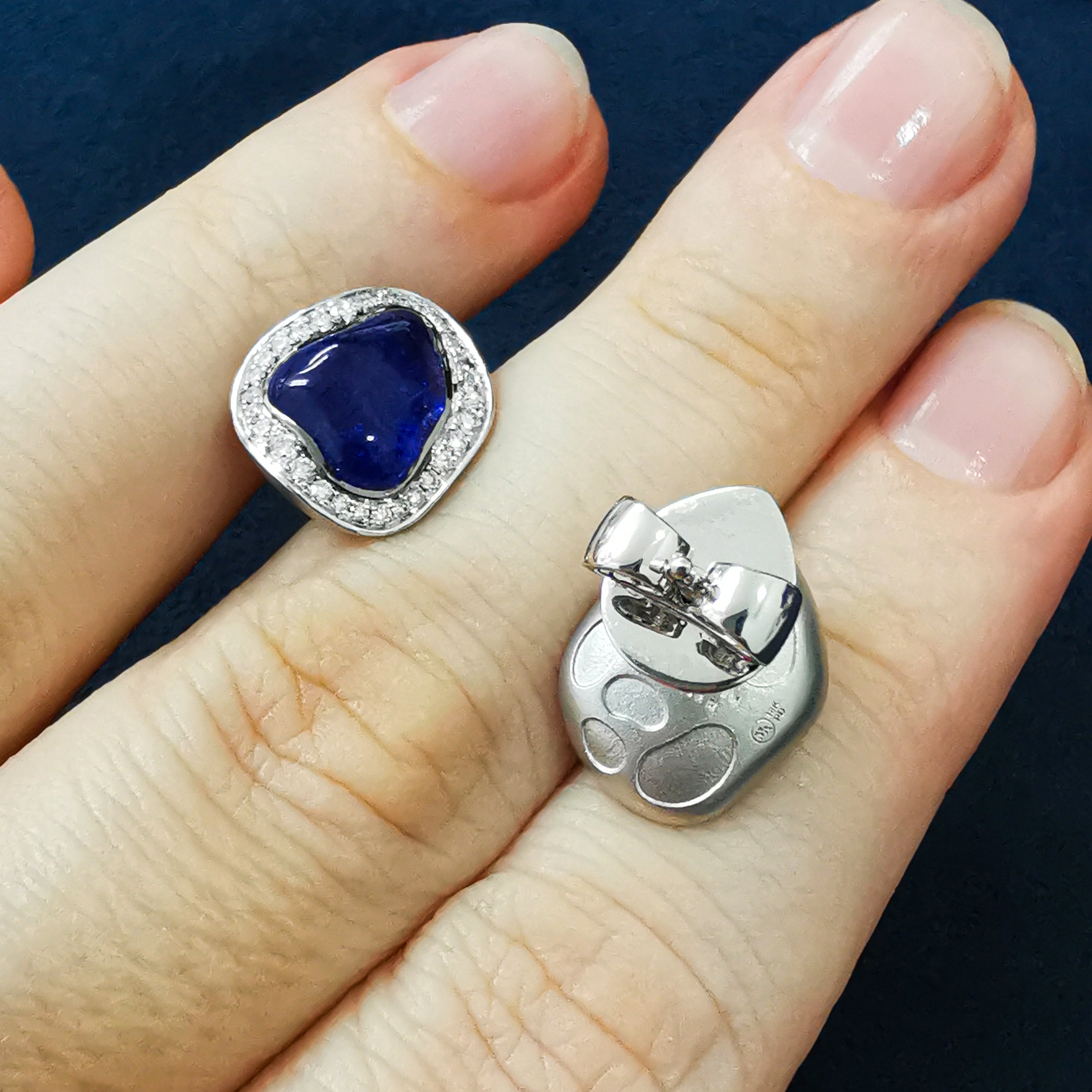 Tanzanites, Diamonds 18K White Gold, Earrings, E 0030-19/1