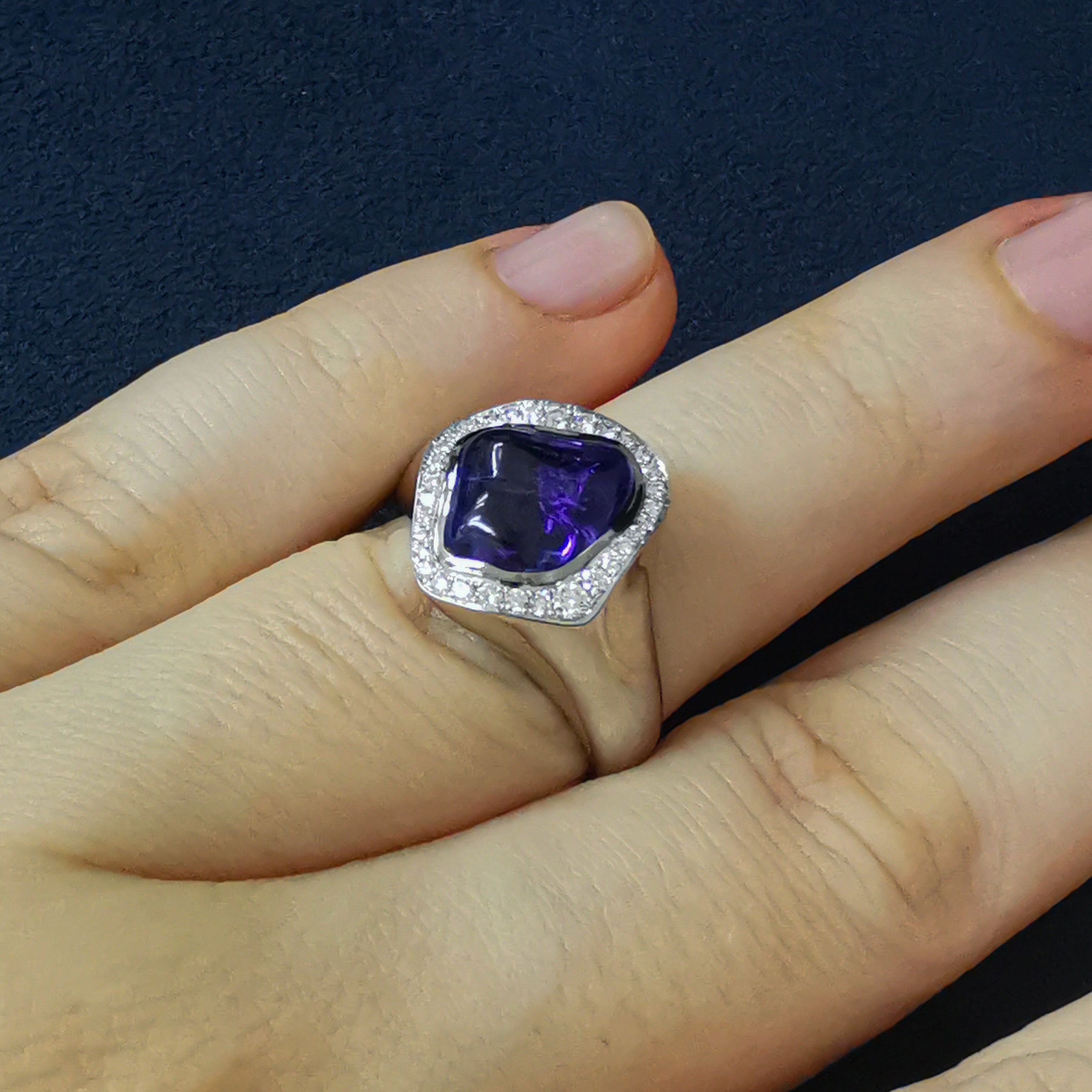 Tanzanite, Diamonds 18K White Gold Ring, R 0030-20/1