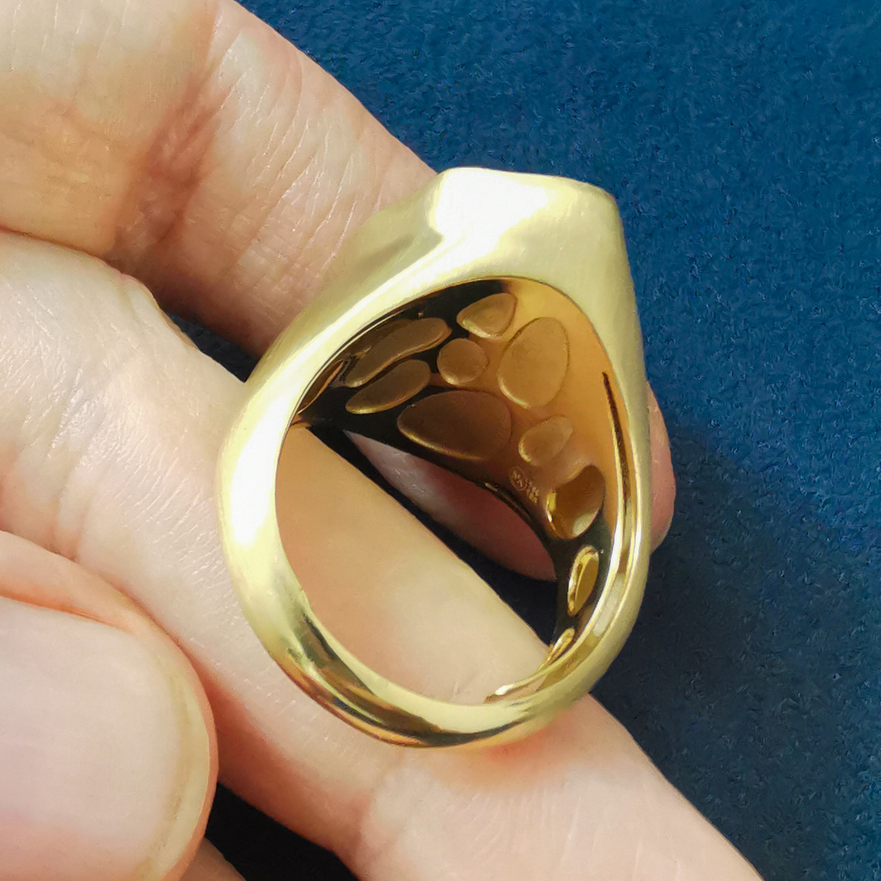 Spessartine Garnet, Champagne Diamonds Ring 18K Yellow Gold, R 0030-83/1