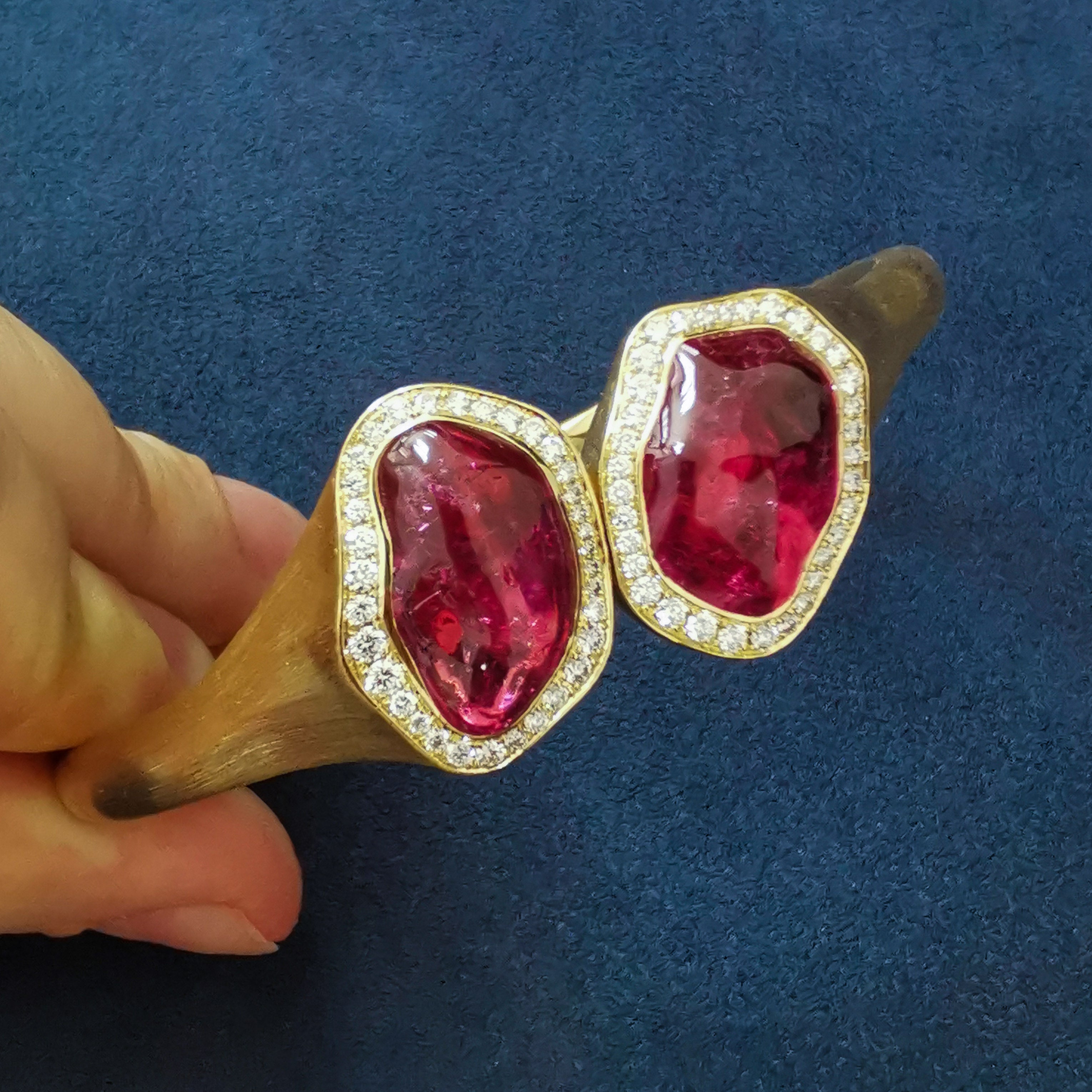 Rubellite, Diamonds 18K Yellow Gold Bracelet, Br 0030-47/1