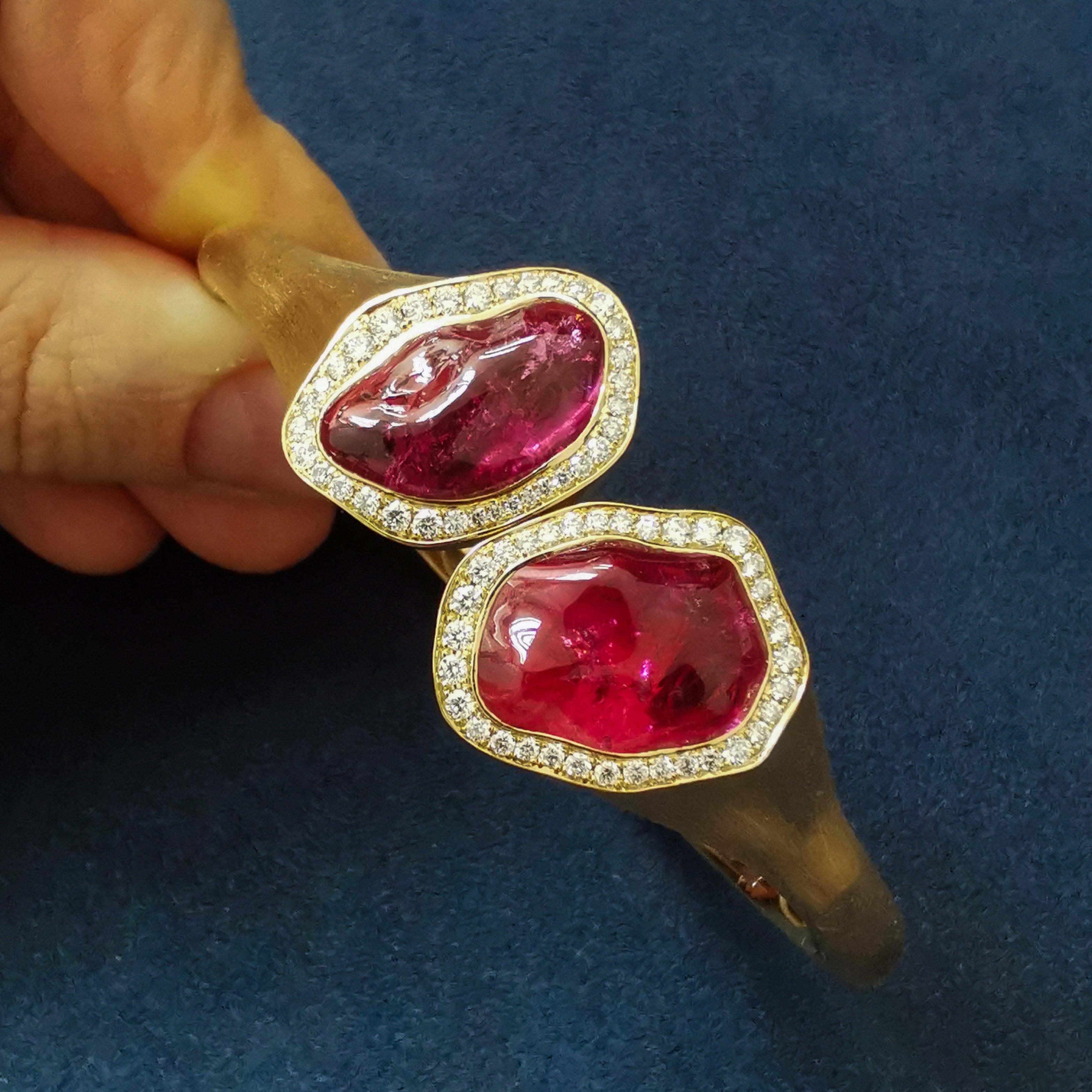 Rubellite, Diamonds 18K Yellow Gold Bracelet, Br 0030-47/1