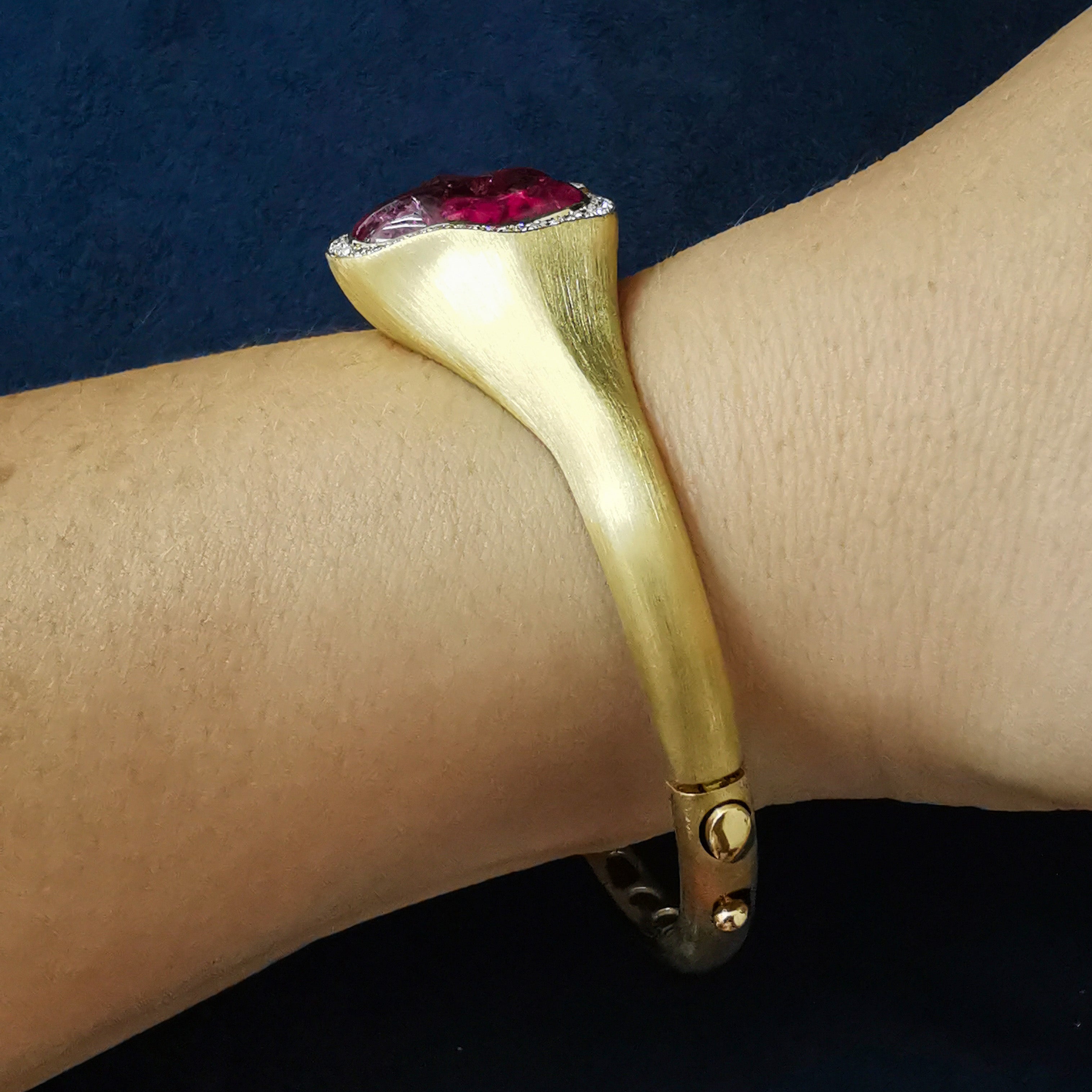 Rubellite, Diamonds 18K Yellow Gold Bracelet, Br 0030-47/1