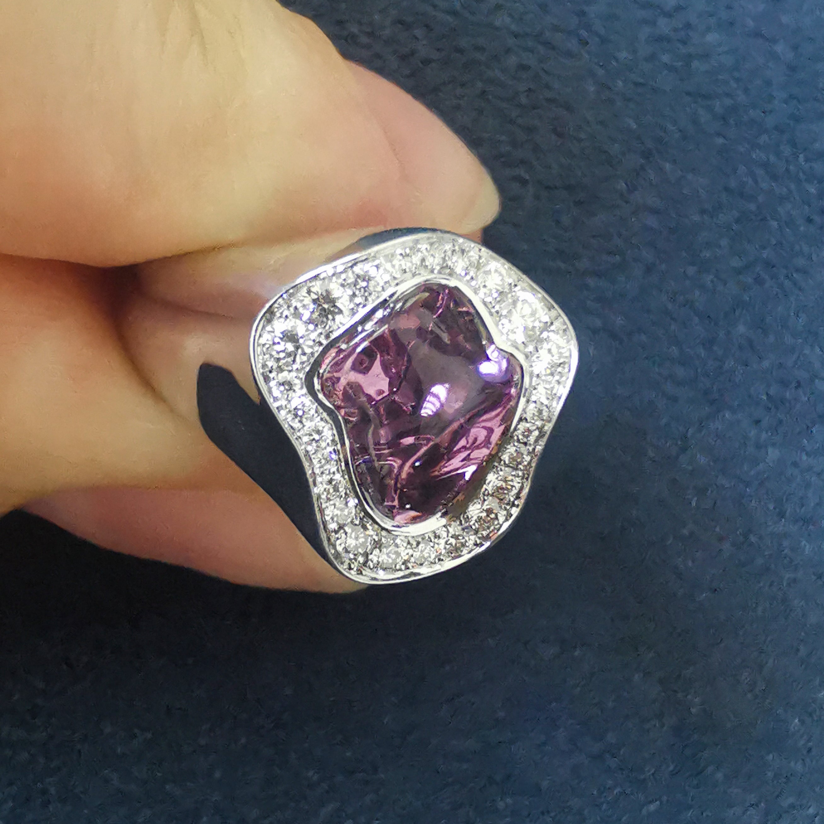 Spinel, Diamonds 18K White Gold Ring, R 0033-2/1