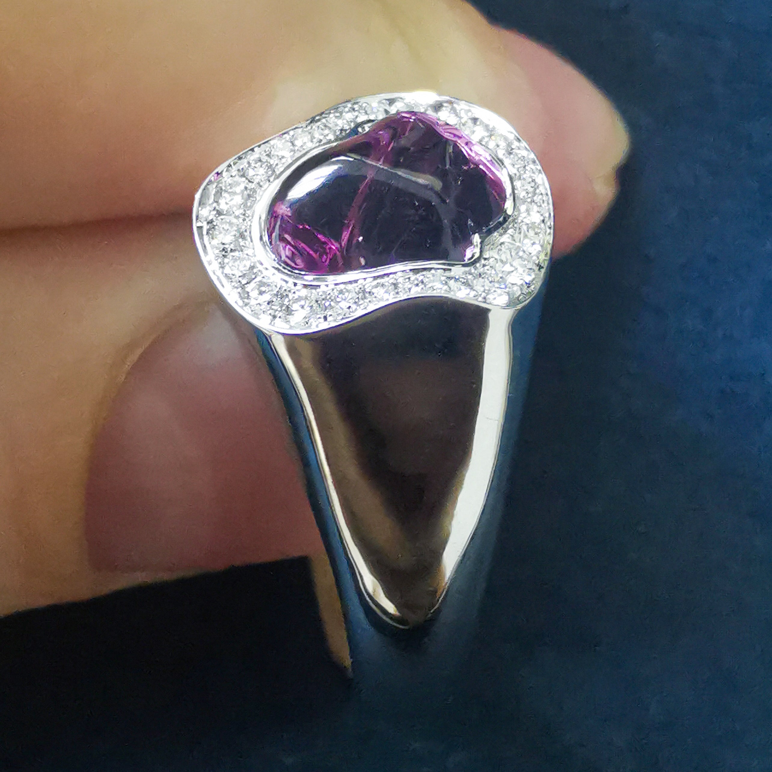 Spinel, Diamonds 18K White Gold Ring, R 0033-2/1