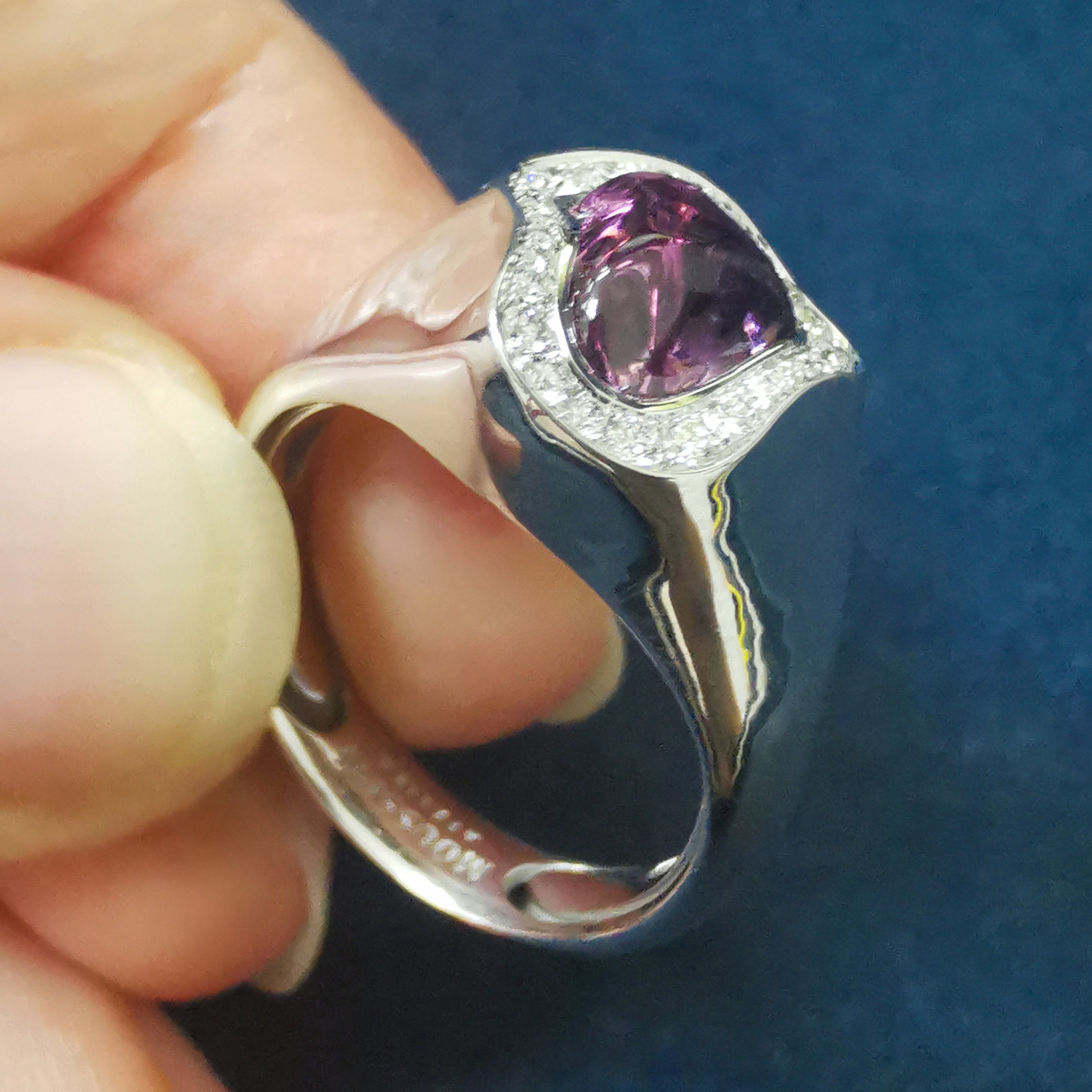 Spinel, Diamonds 18K White Gold Ring, R 0033-2/1