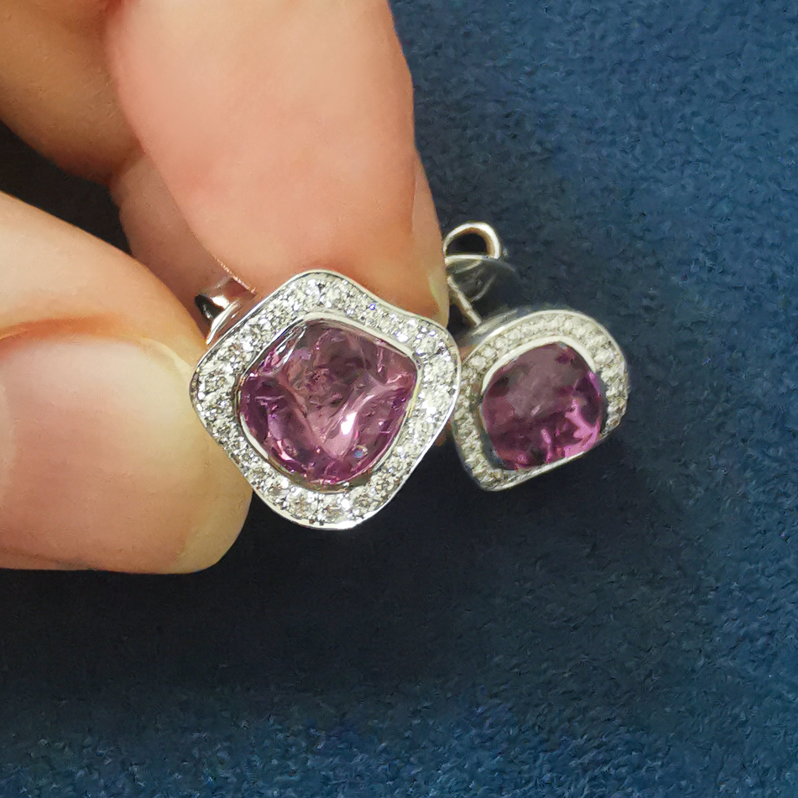 Spinel, Diamonds 18K White Gold Earrings, E 0033-2/1