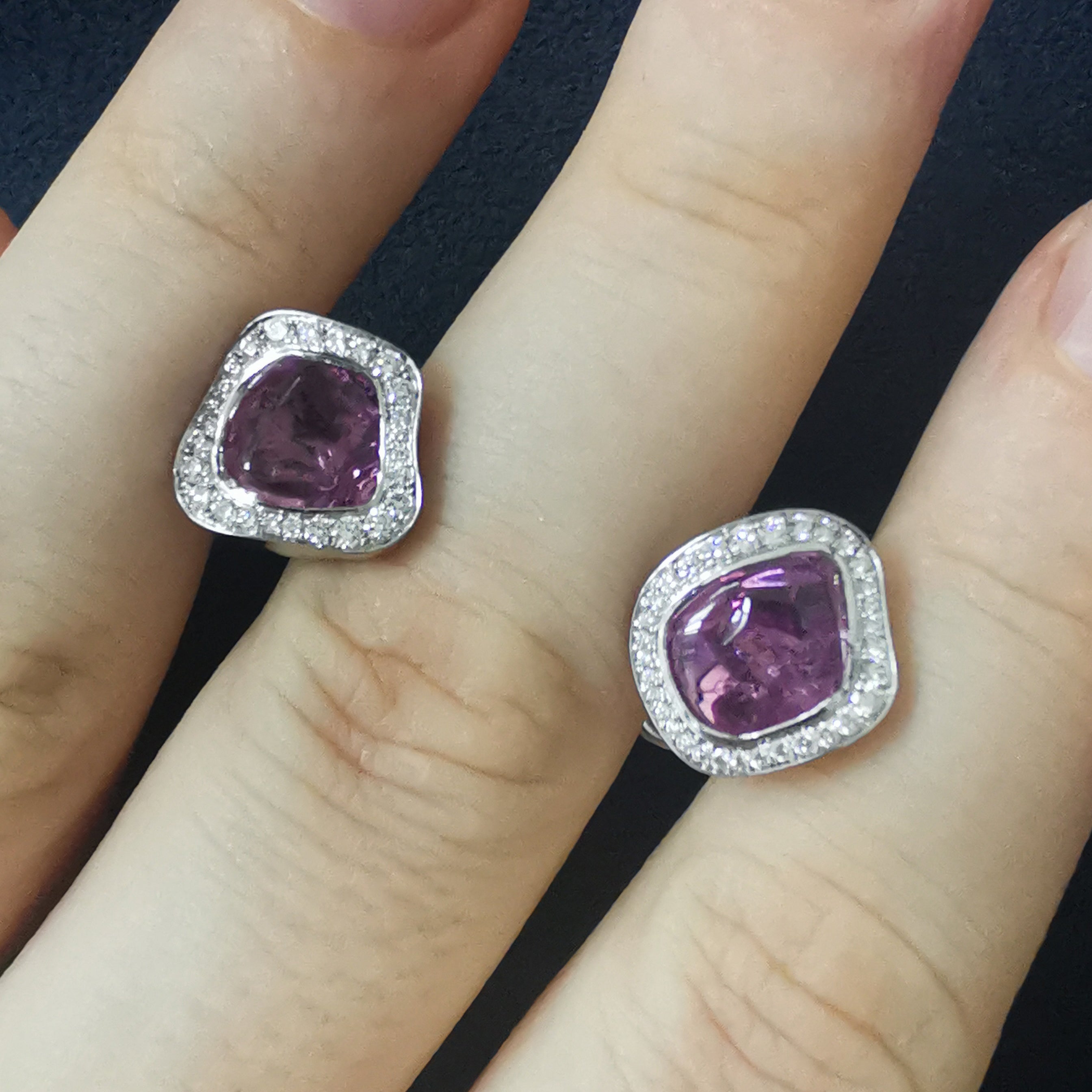 Spinel, Diamonds 18K White Gold Earrings, E 0033-2/1