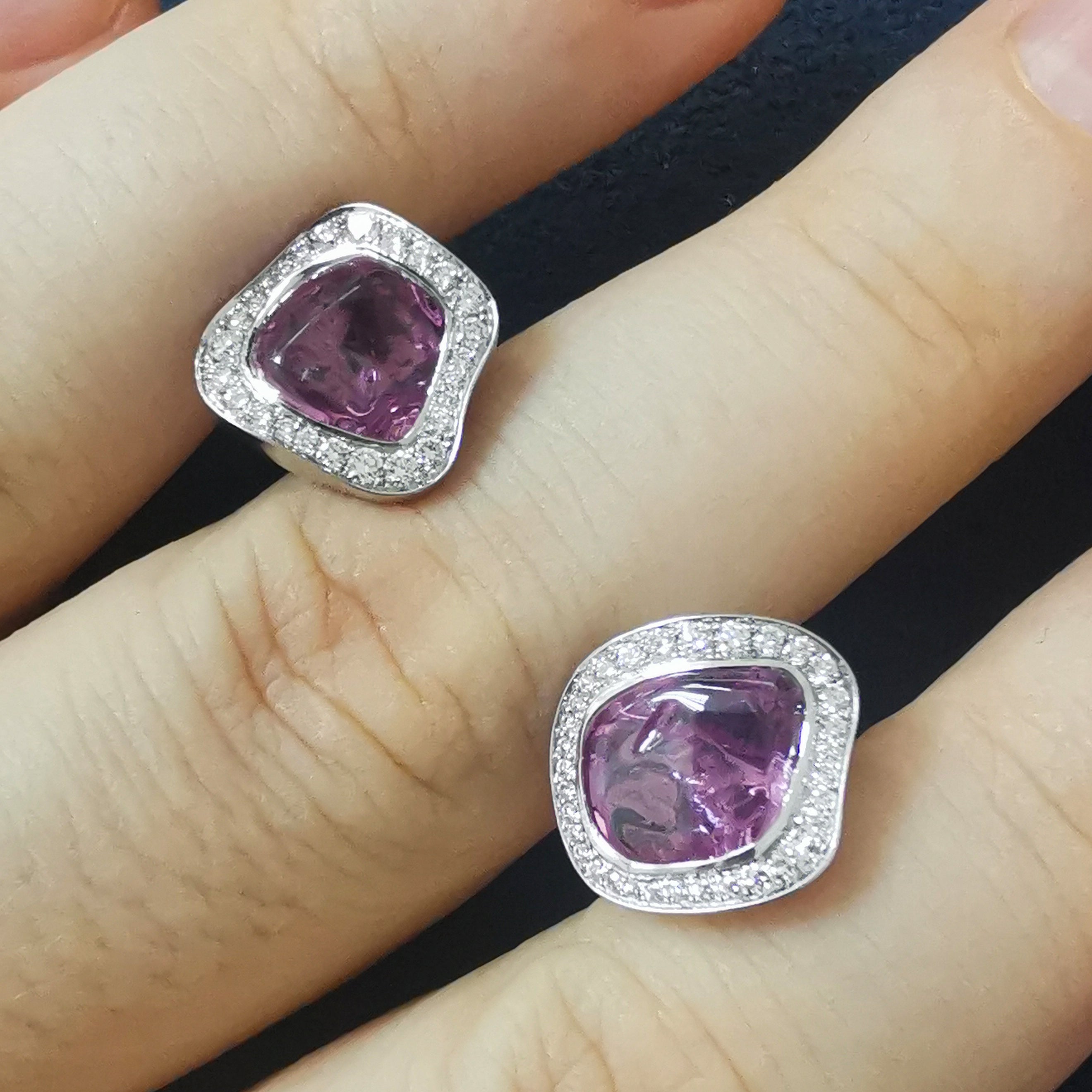 Spinel, Diamonds 18K White Gold Earrings, E 0033-2/1