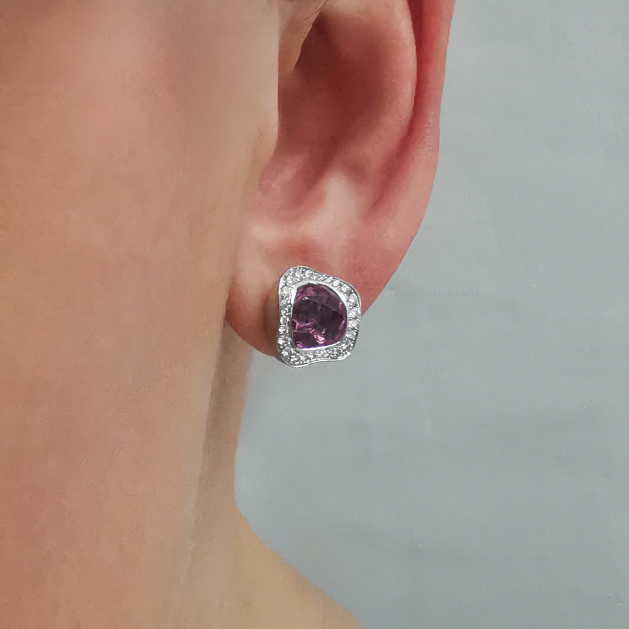 Spinel, Diamonds 18K White Gold Earrings, E 0033-2/1