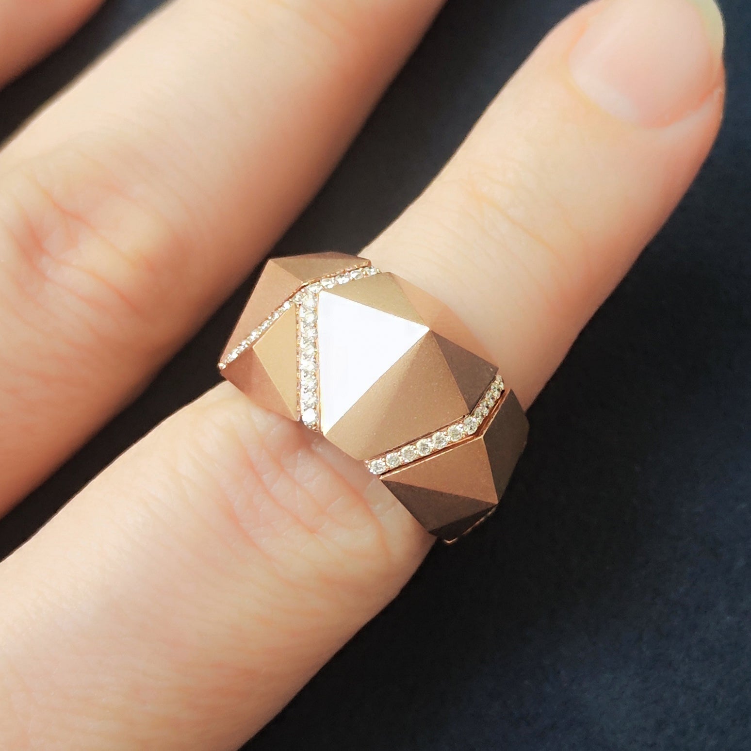 Diamonds 18K Rose Gold Ring, R 0191-2