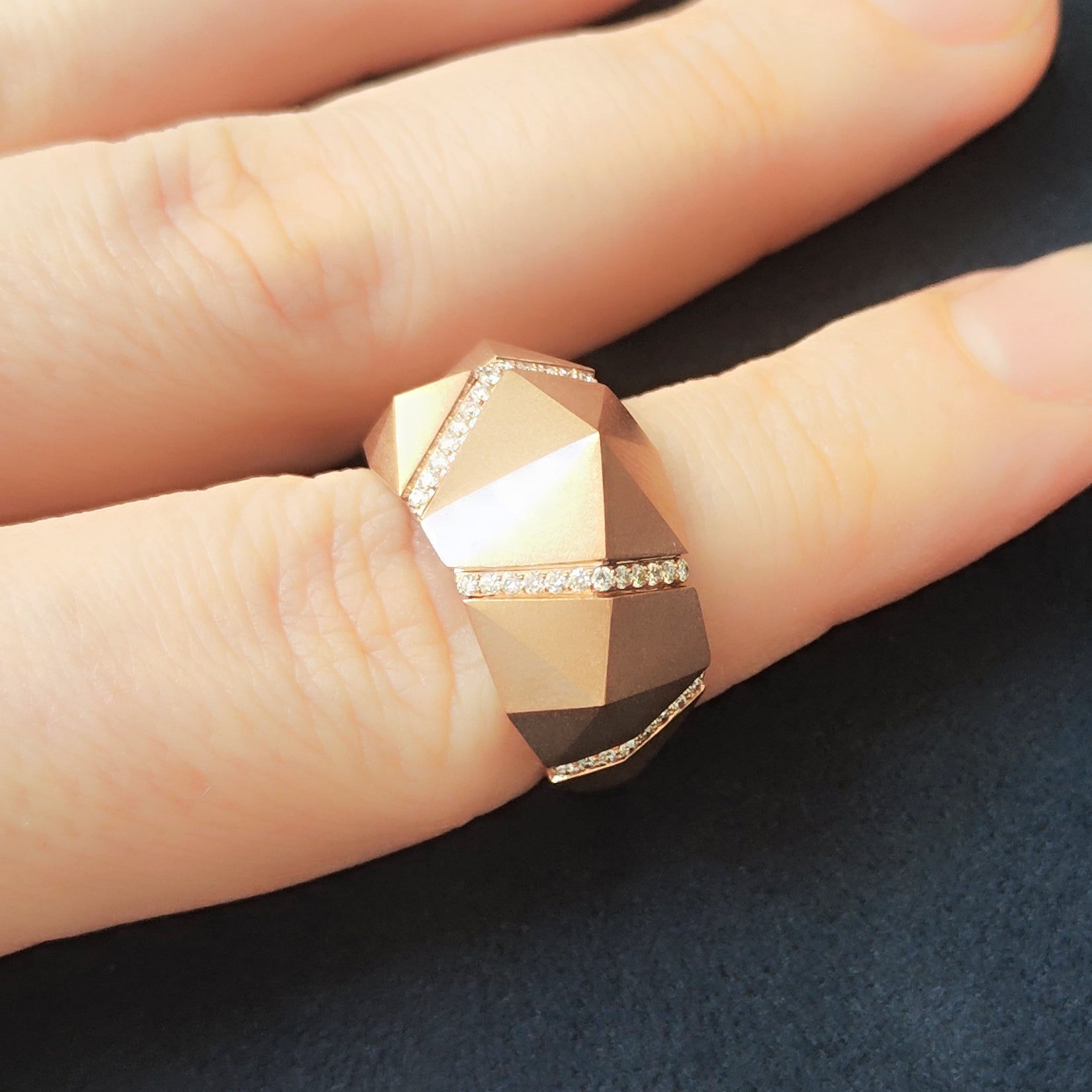 Diamonds 18K Rose Gold Ring, R 0191-2
