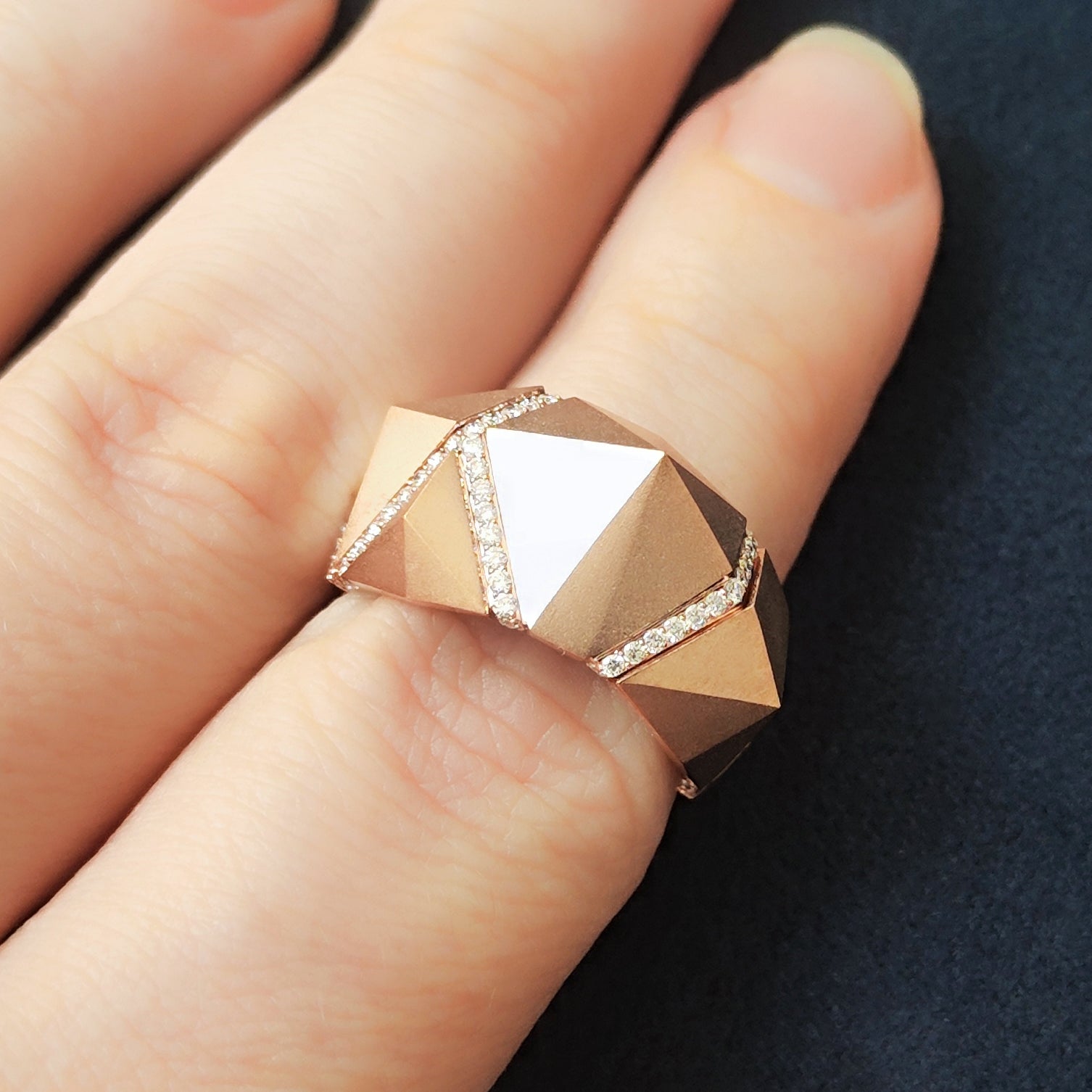 Diamonds 18K Rose Gold Ring, R 0191-2