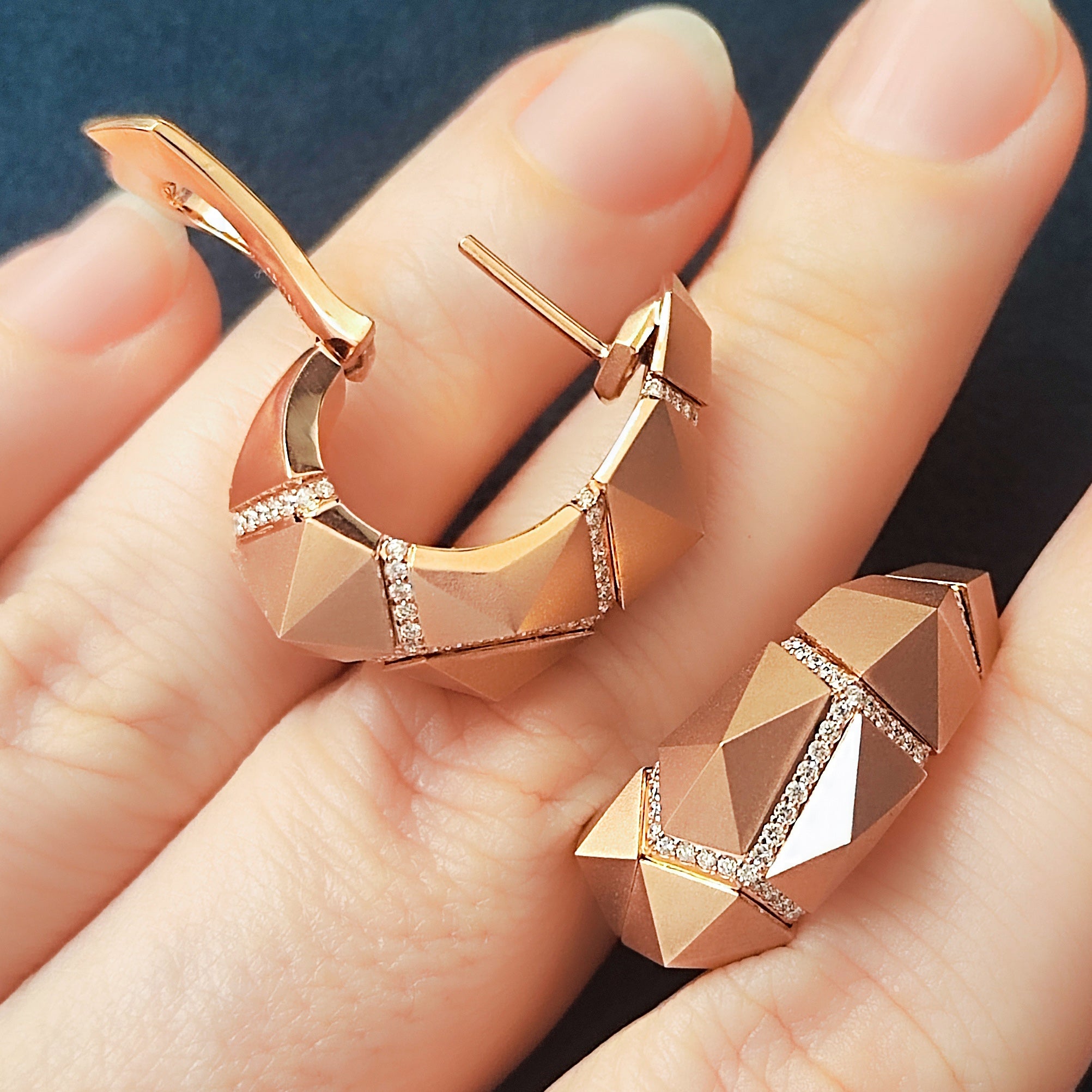 Diamonds 18K Rose Gold, Earrings, E 0191-3