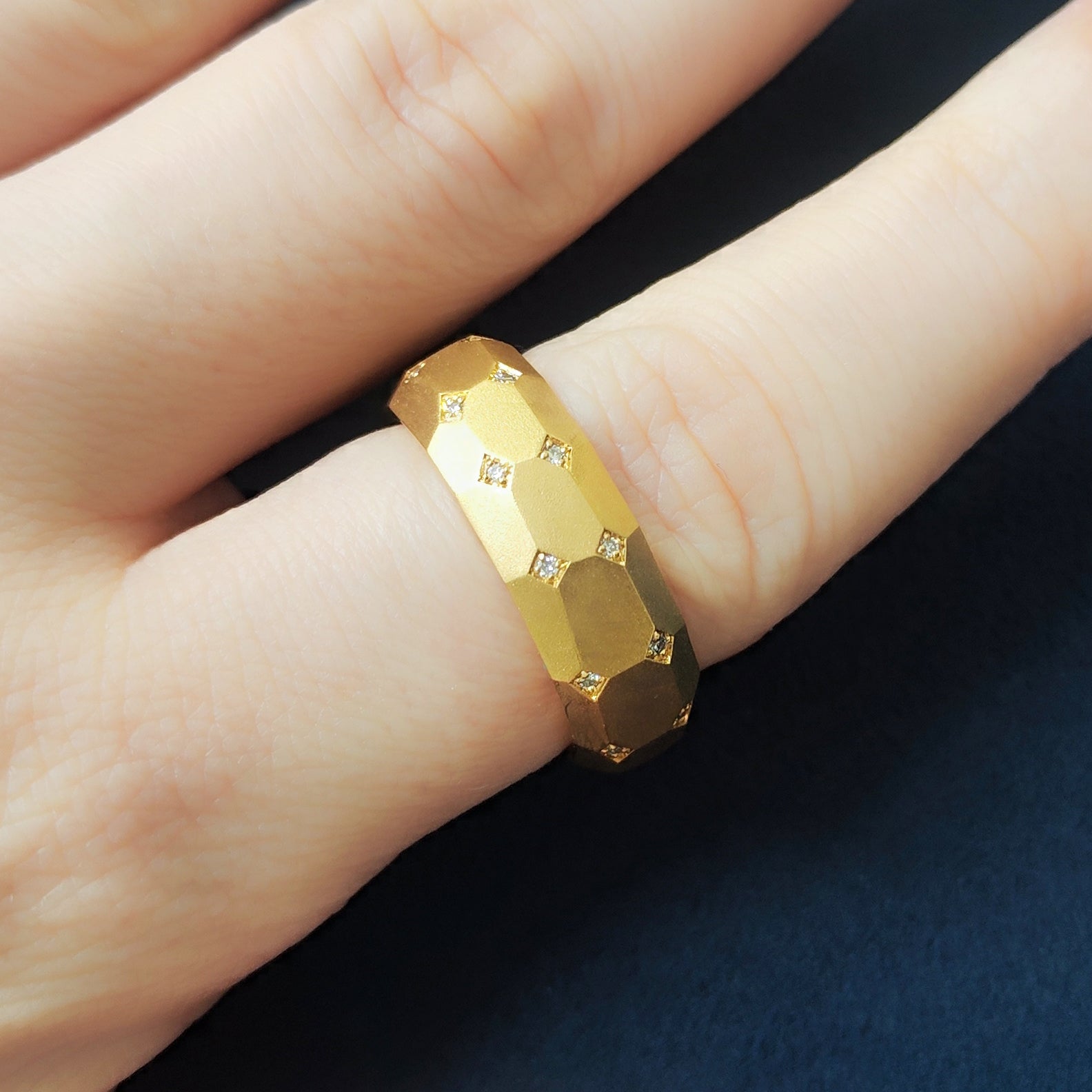 18K Yellow Gold, Diamonds Band Ring, R 0190-3