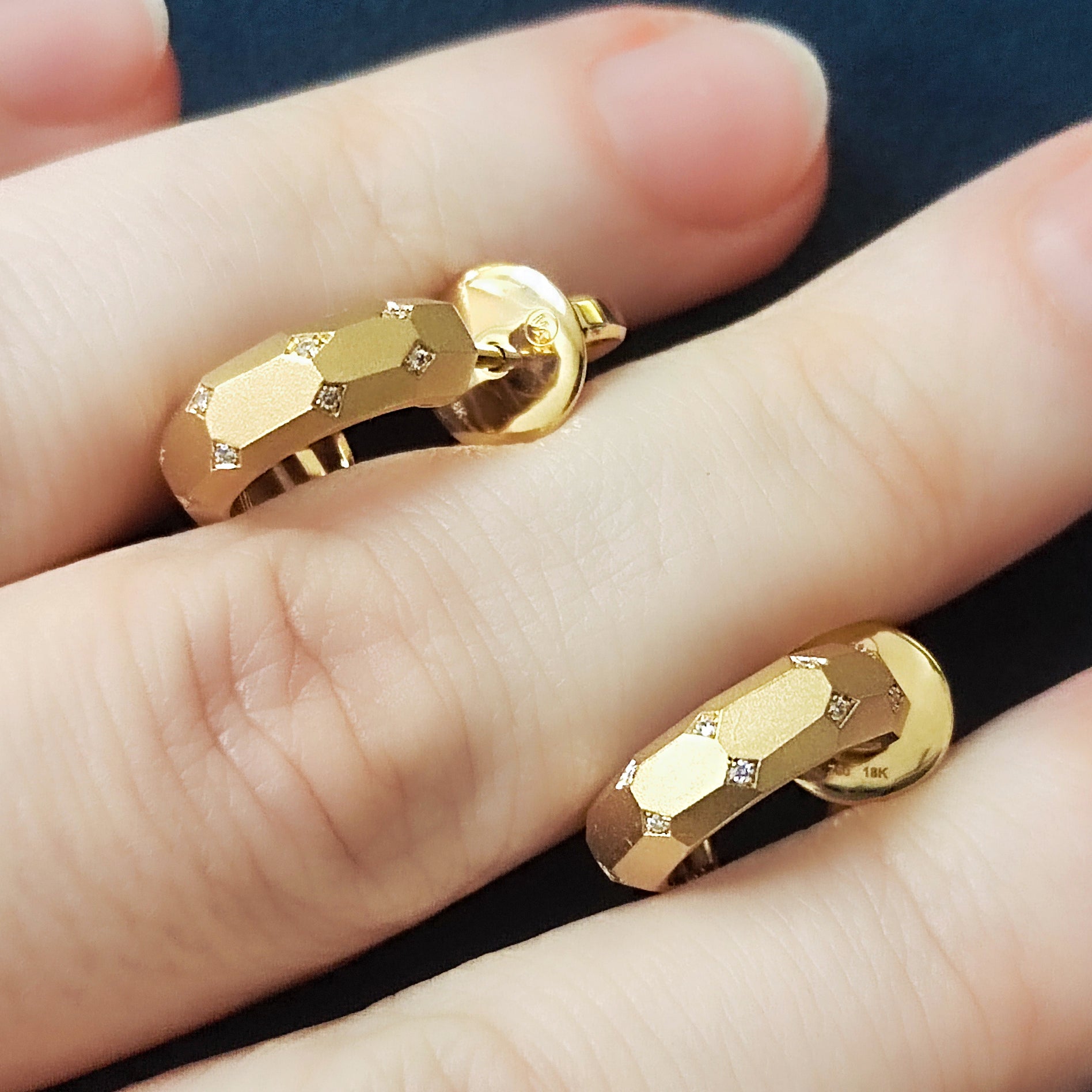 Diamonds 18K Yellow Gold Earrings, E 0190-2