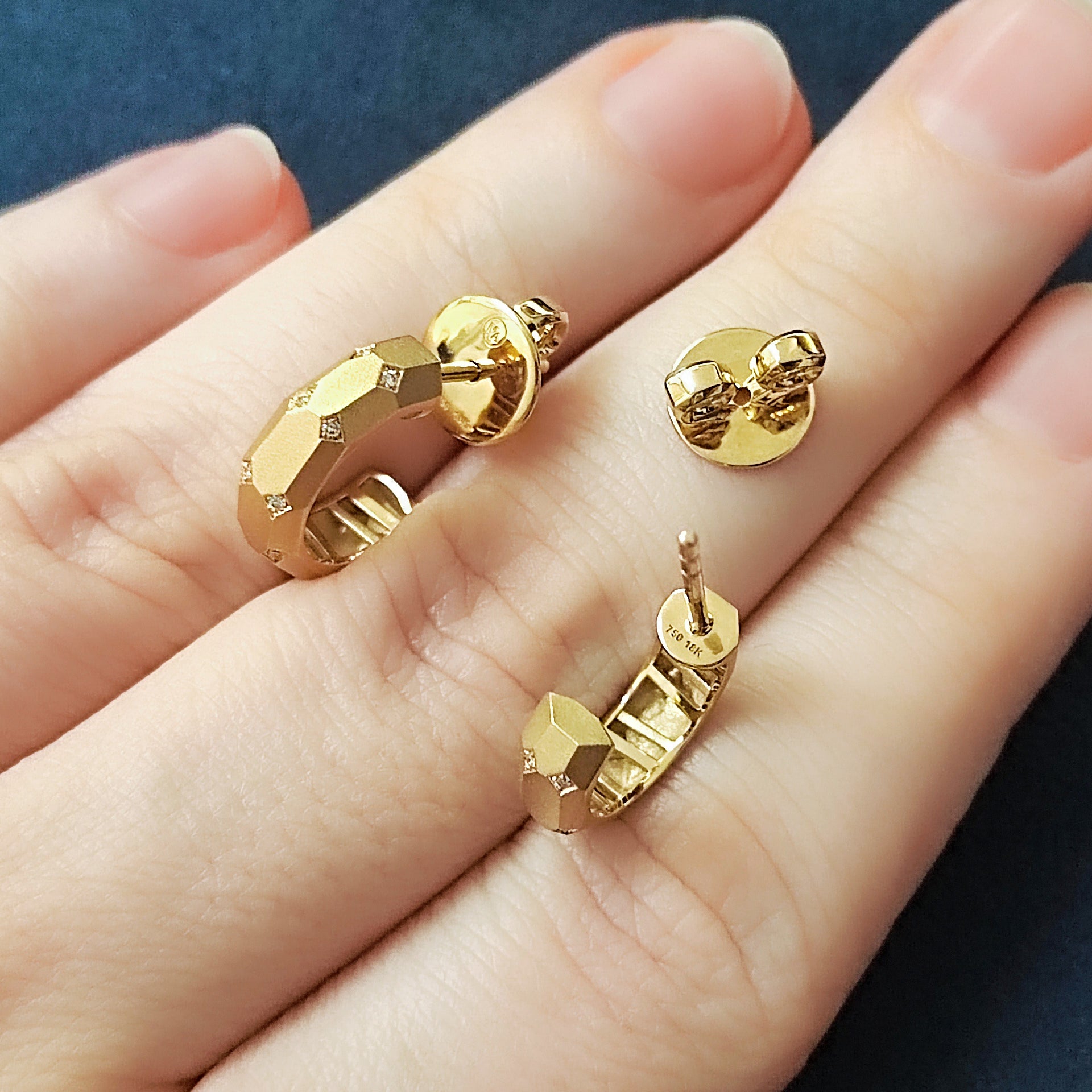 Diamonds 18K Yellow Gold Earrings, E 0190-2