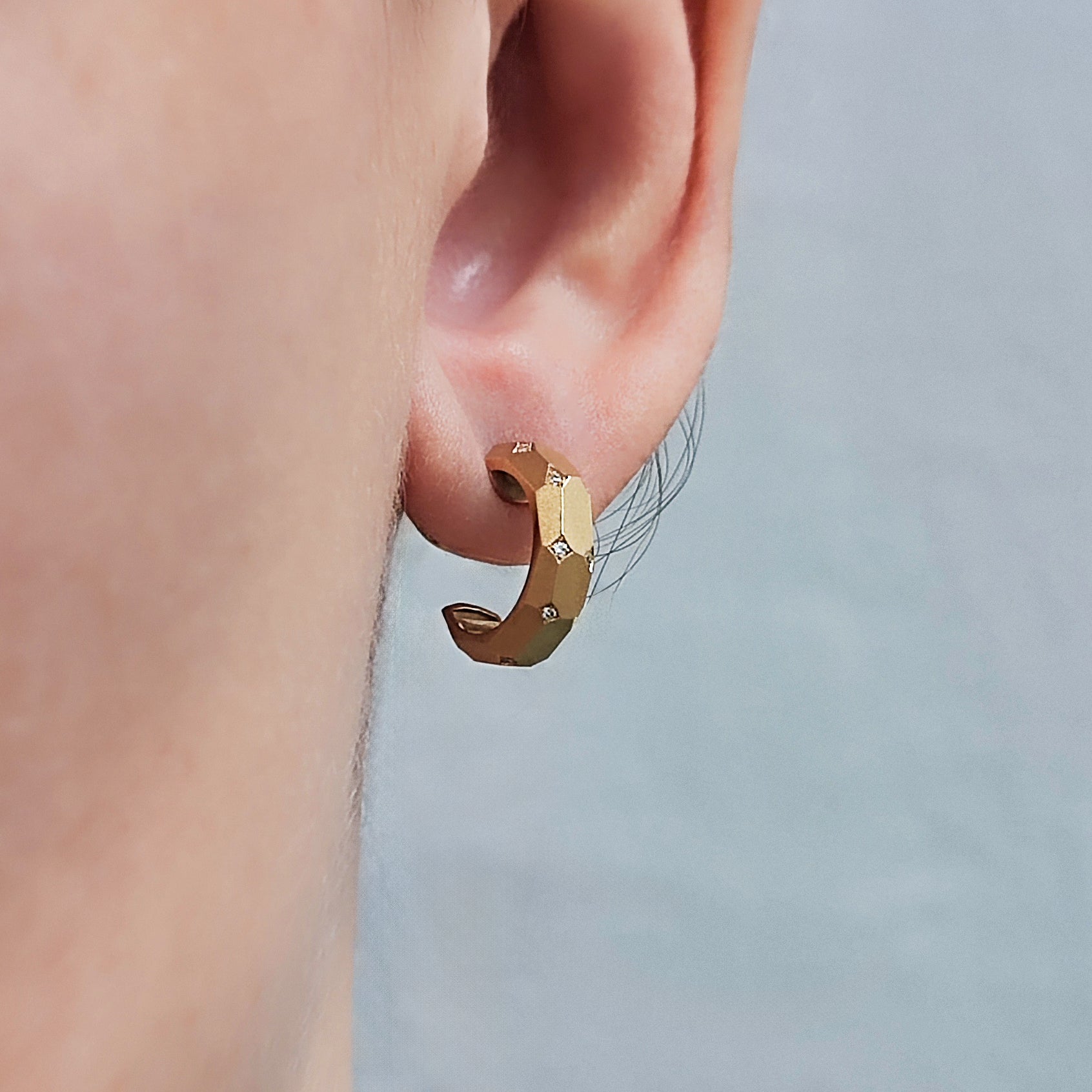 Diamonds 18K Yellow Gold Earrings, E 0190-2