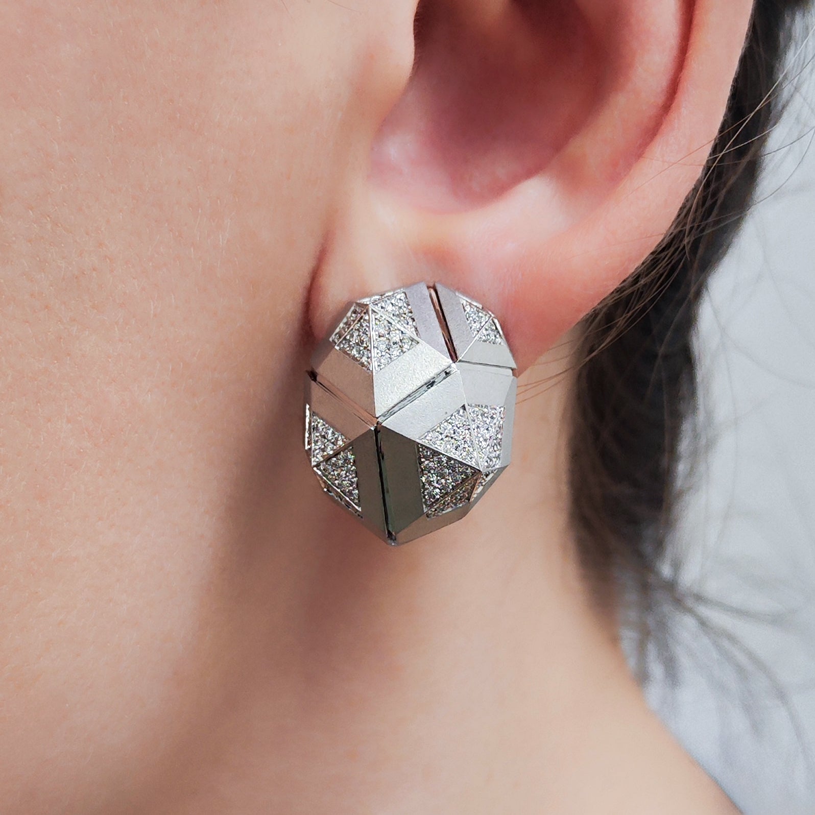 Diamonds 18K White Gold Earrings, E 0191-1
