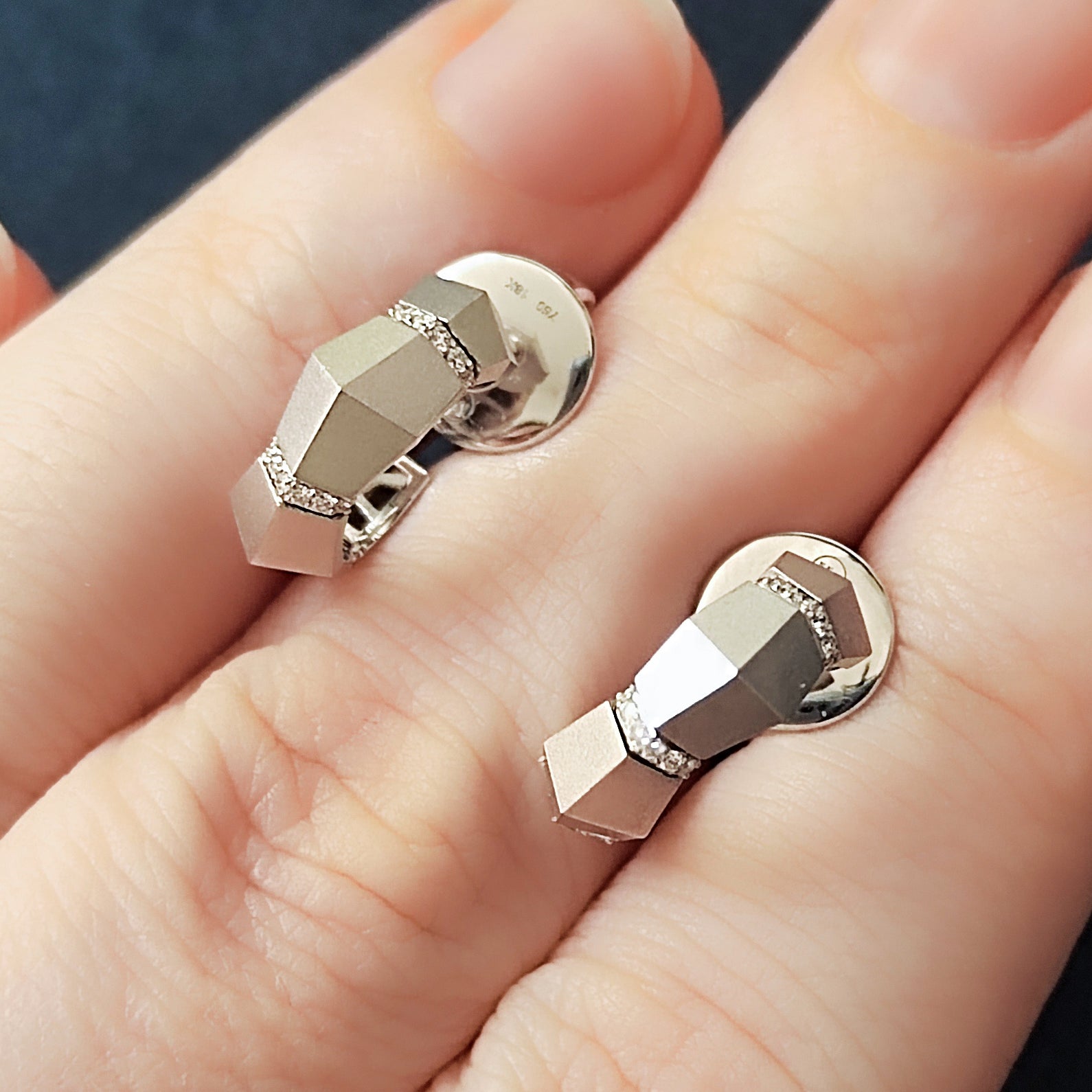 18K White Gold, Diamonds Earrings, E 0191-7