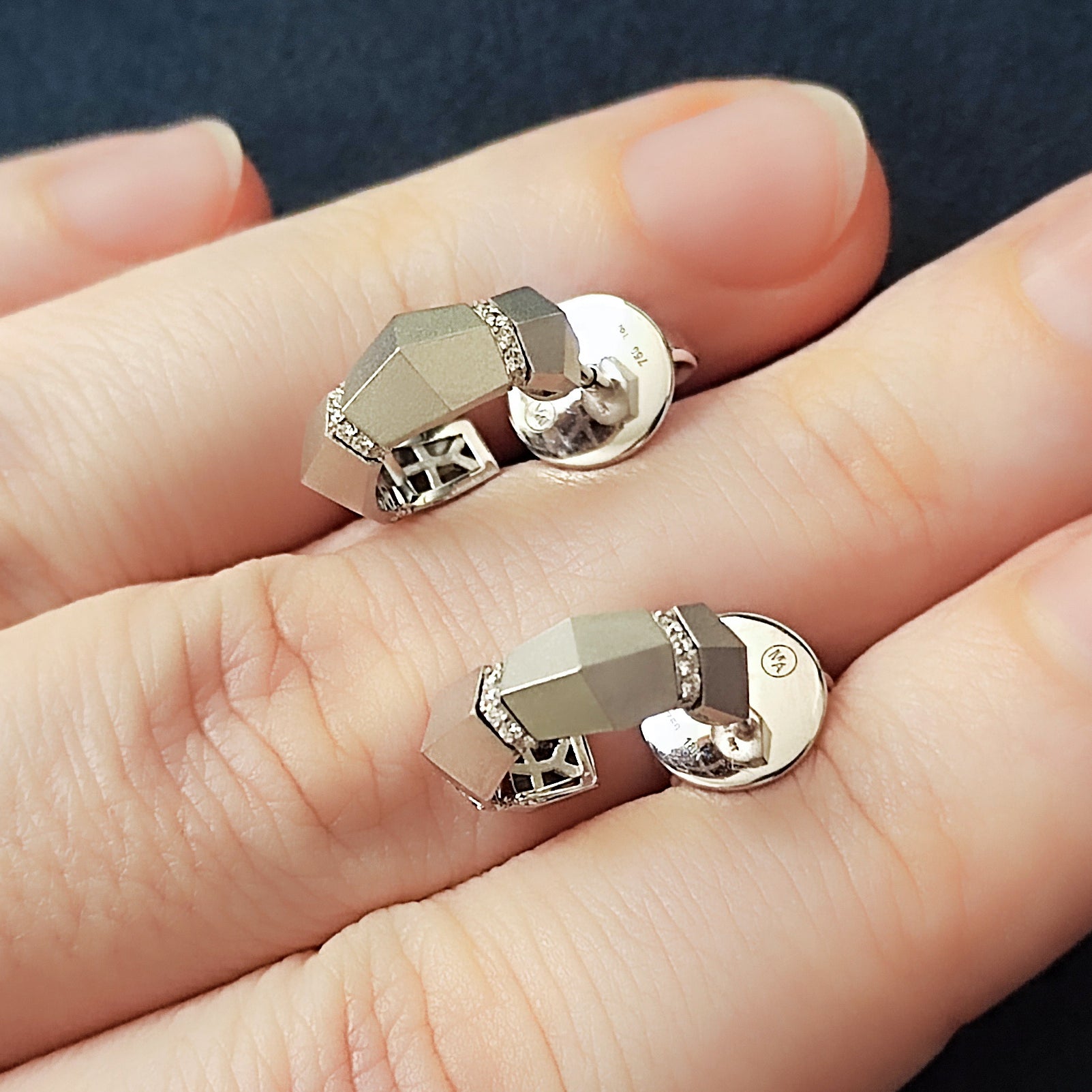 18K White Gold, Diamonds Earrings, E 0191-7