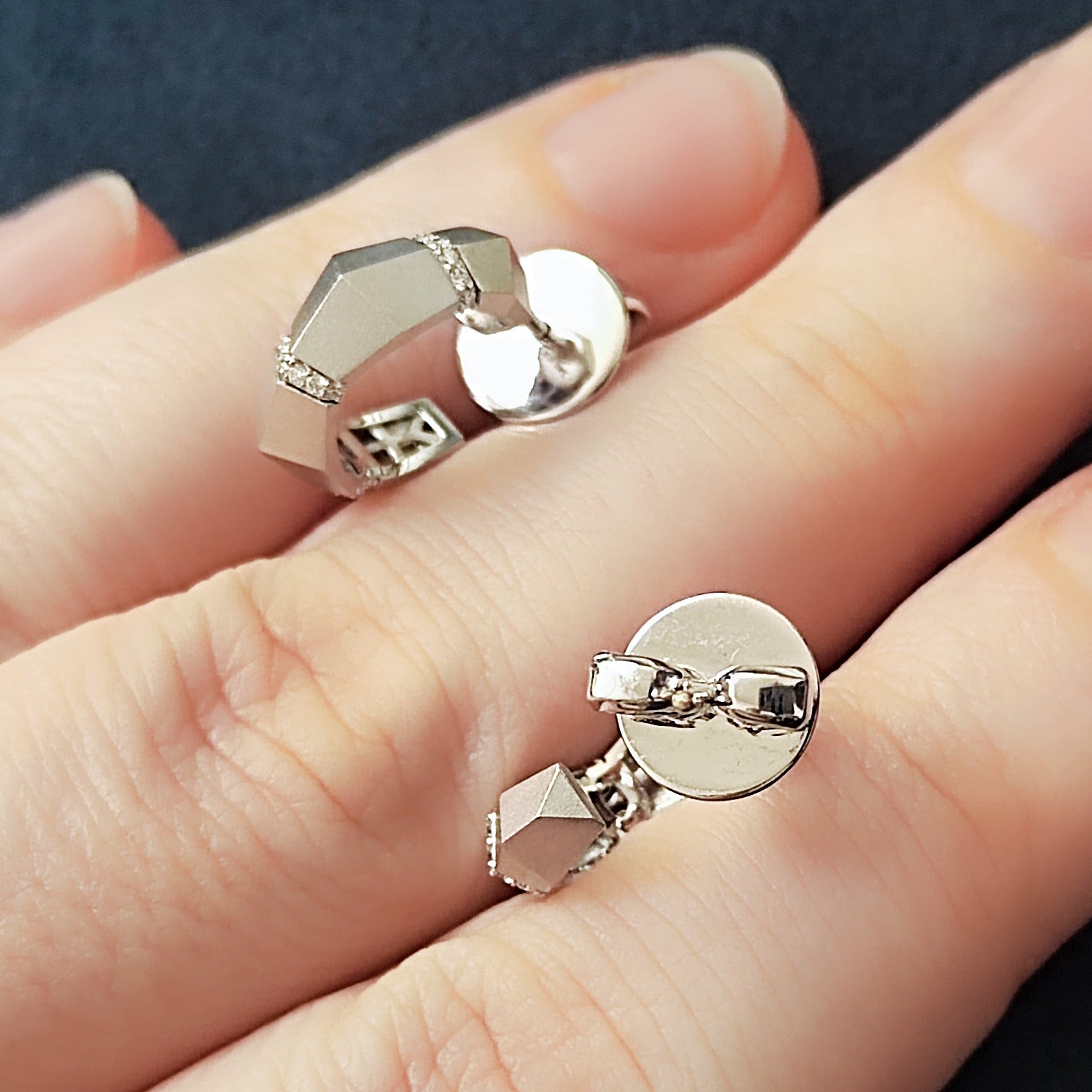 18K White Gold, Diamonds Earrings, E 0191-7