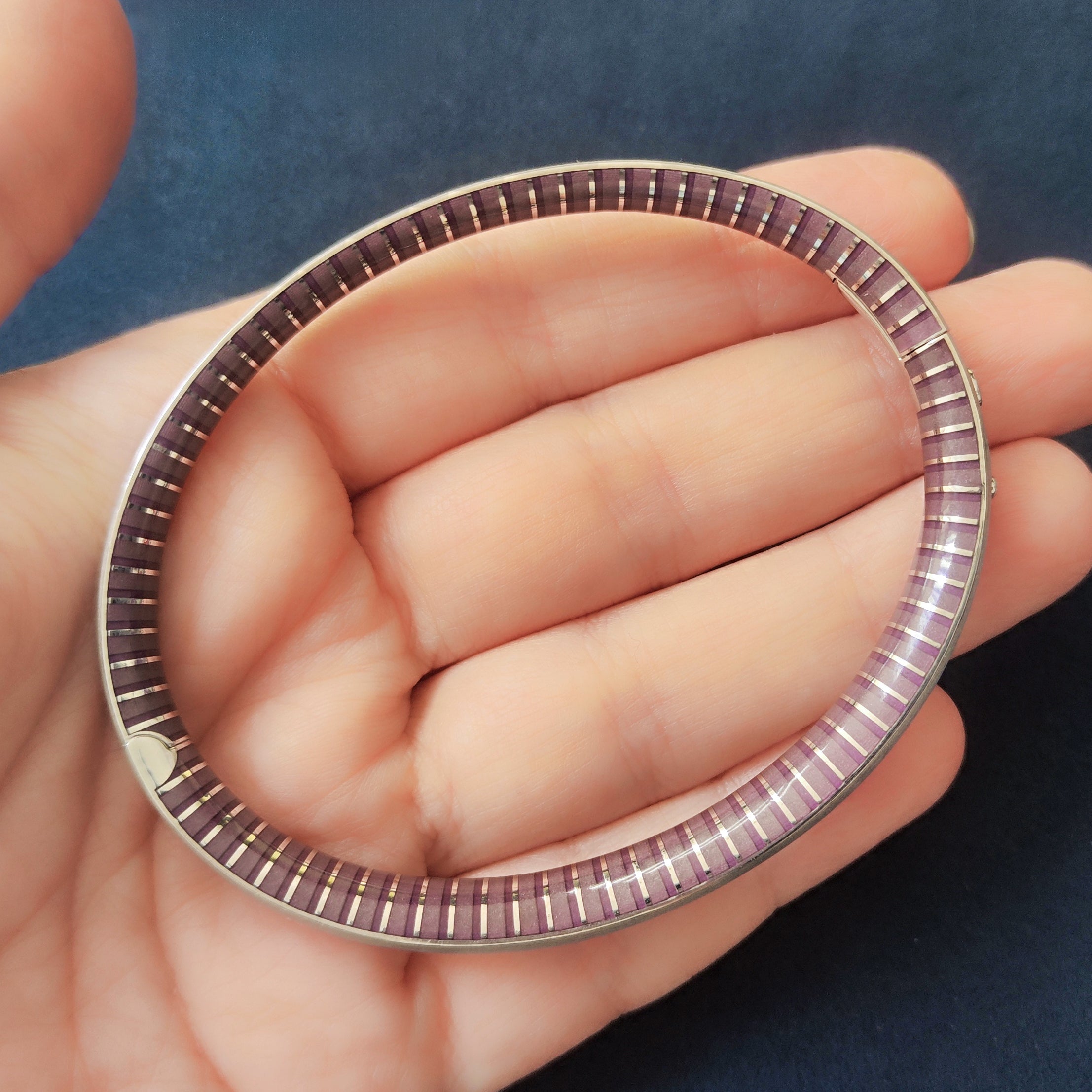 Enamel, 18K White Gold Bangle, Br 0177-41