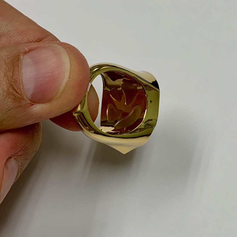 Mexican Fire Opal, Diamonds Ring 18K Yellow Gold, R 0029-16/1