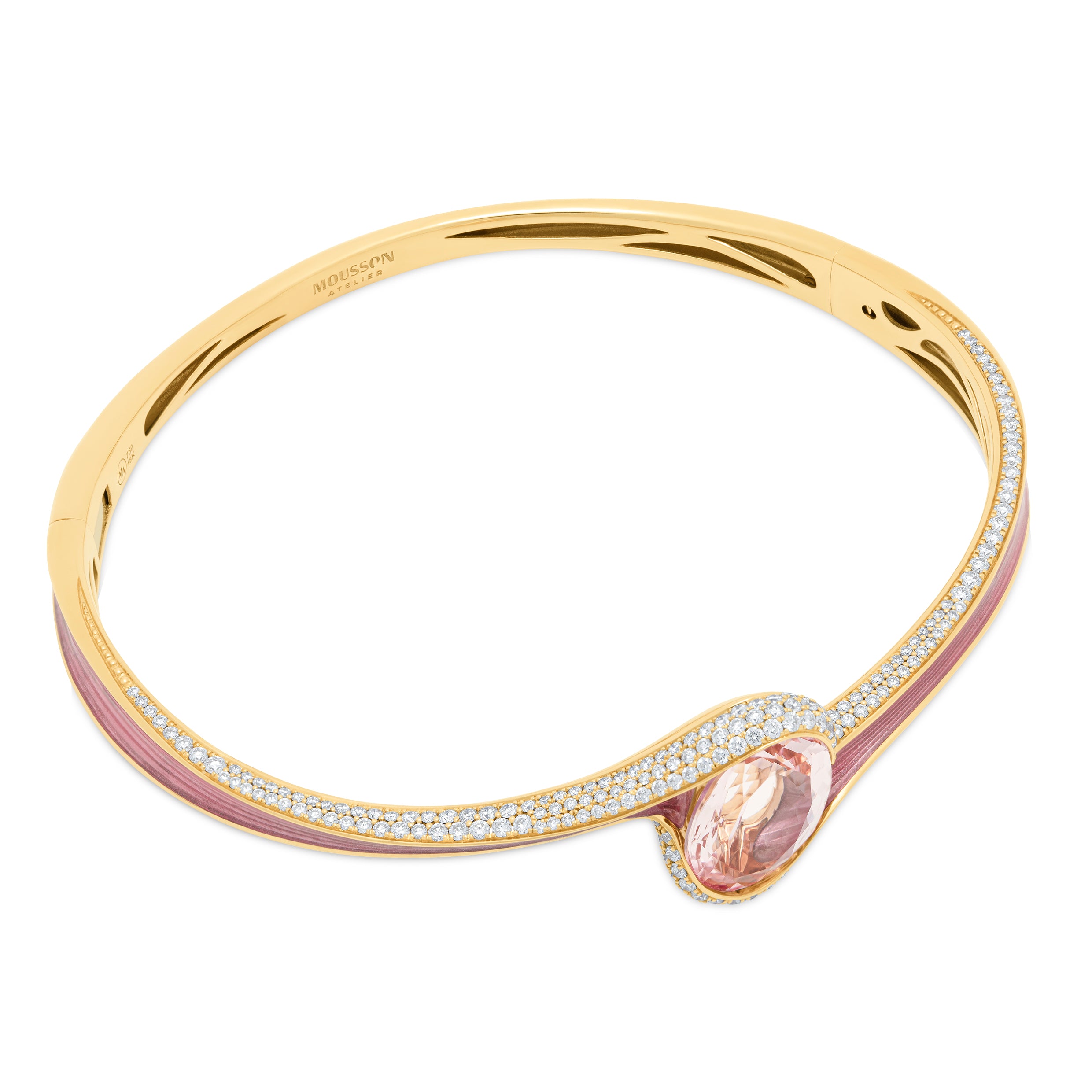 Enamel, Morganite, Diamonds 18K Yellow Gold Bracelet, Br 0123-0