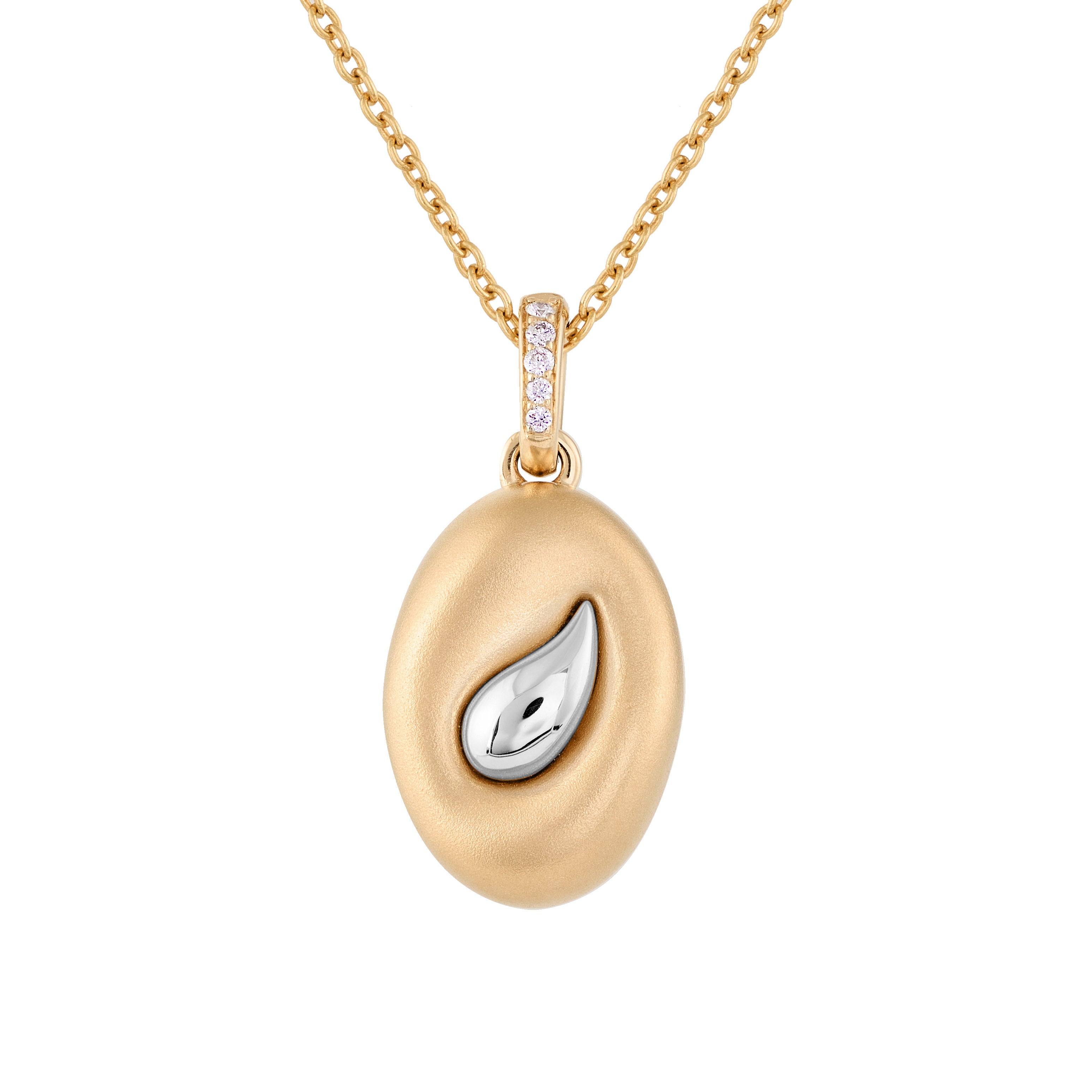Diamonds 18K Yellow and White Gold Pendant, P 0150-2