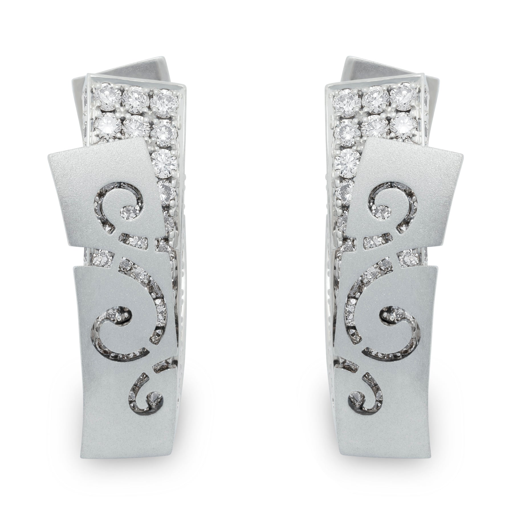 Diamonds 18K White Gold Earrings, E 0003-1