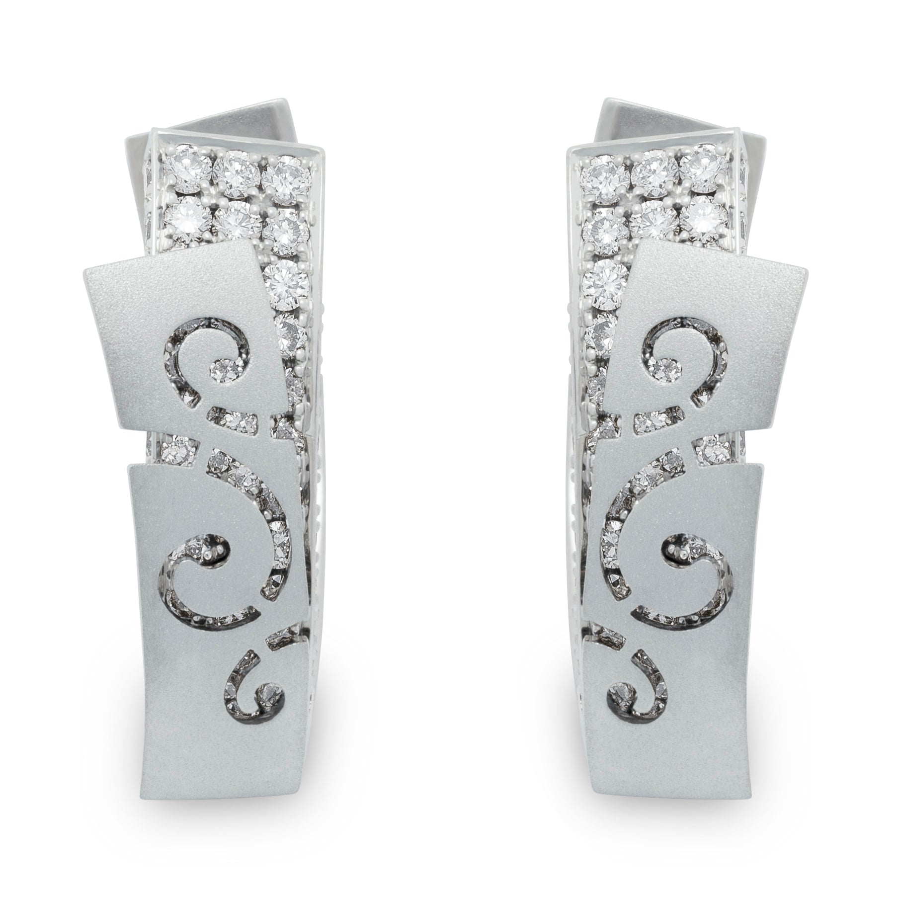 E 0003-1, 18K White Gold, Diamonds Earrings