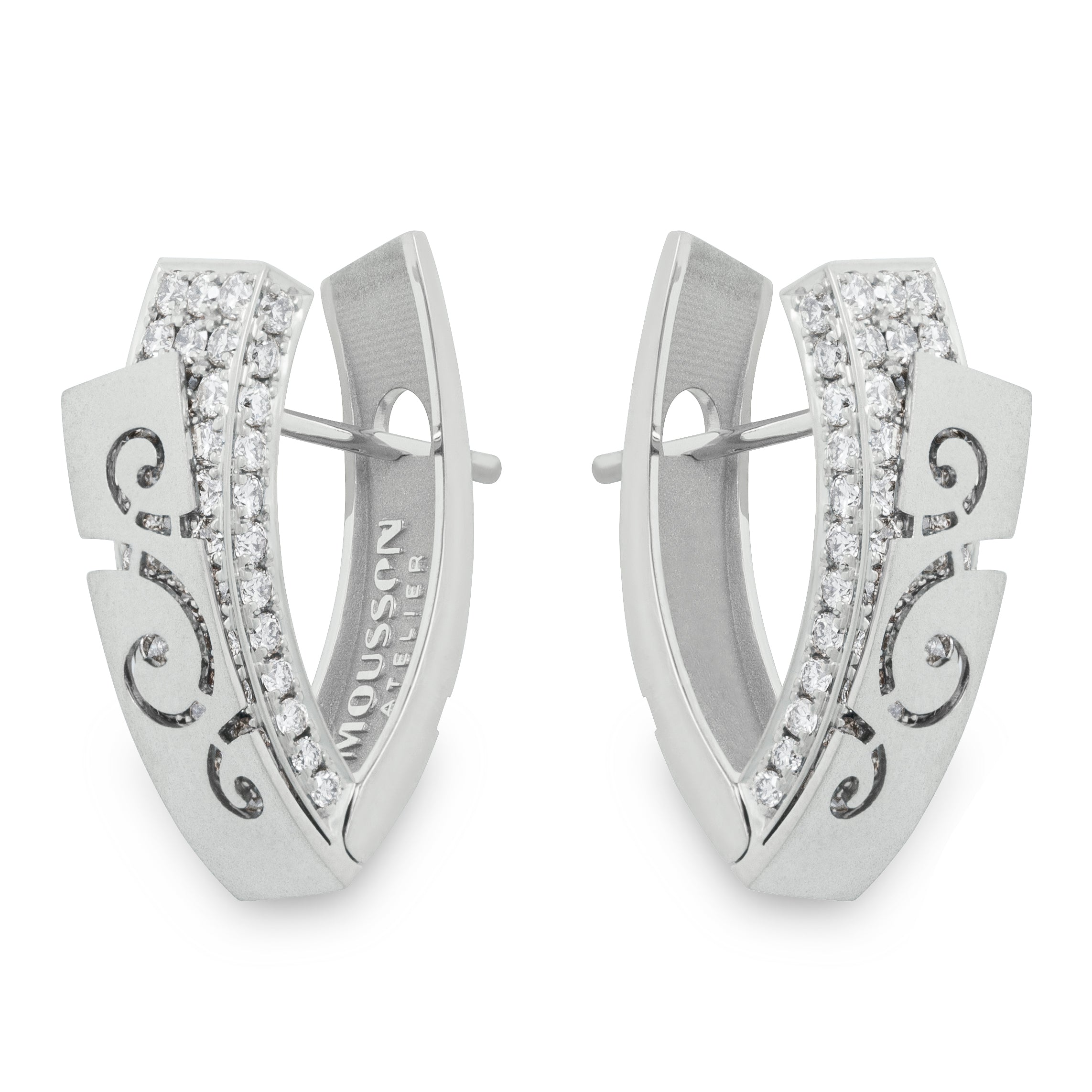 Diamonds 18K White Gold Earrings, E 0003-1