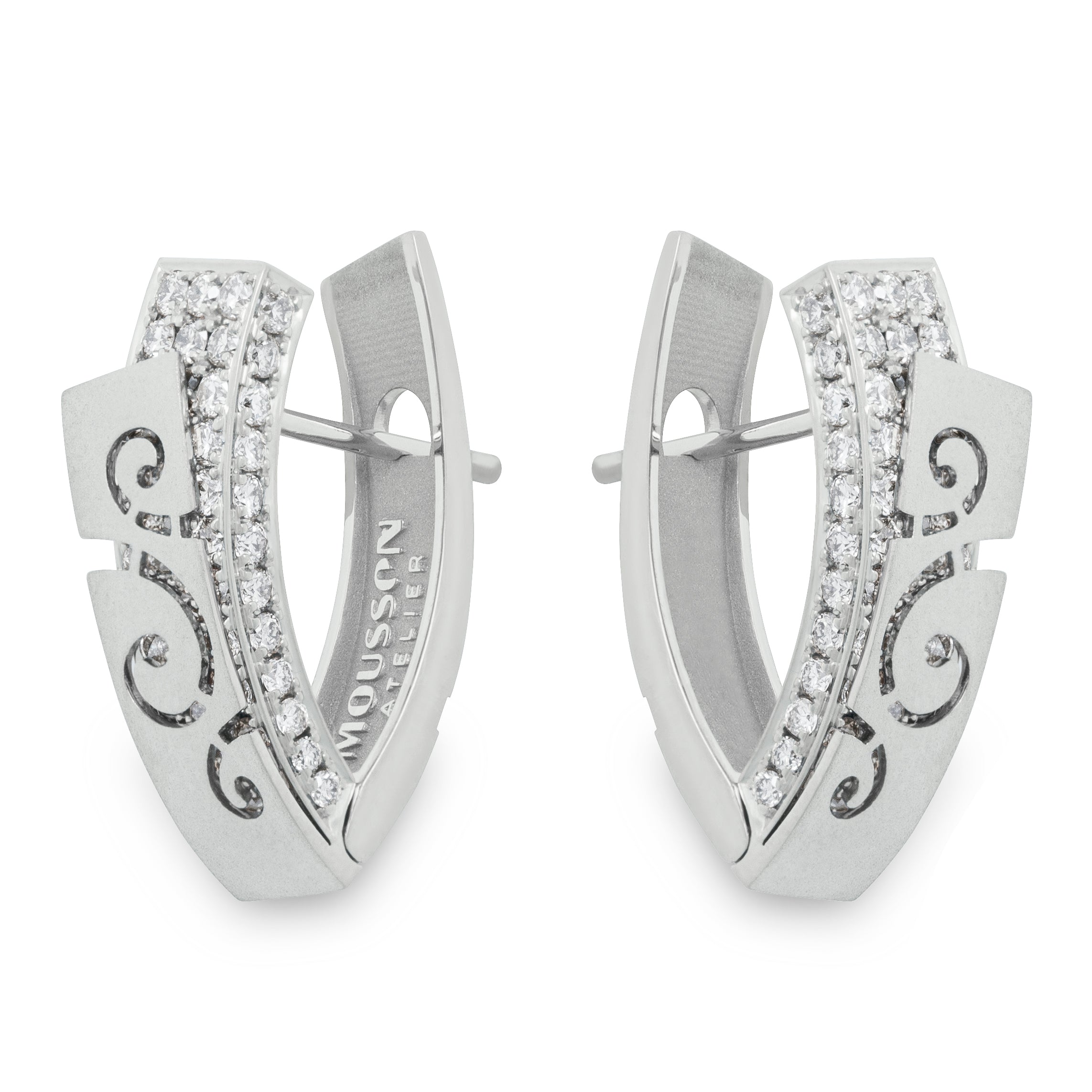 E 0003-1, 18K White Gold, Diamonds Earrings