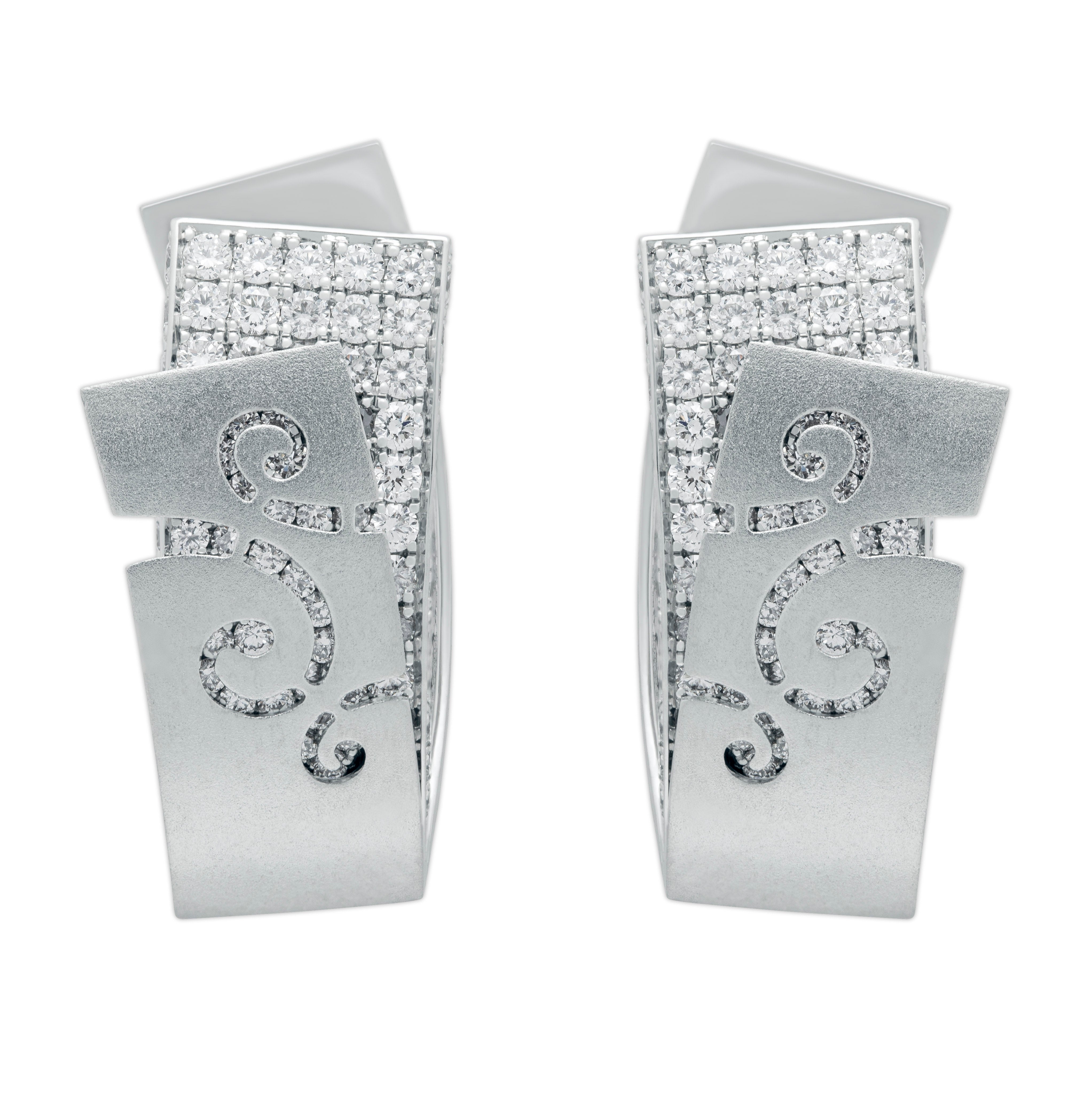 Diamonds 18K White Gold Earrings, E 0003-3