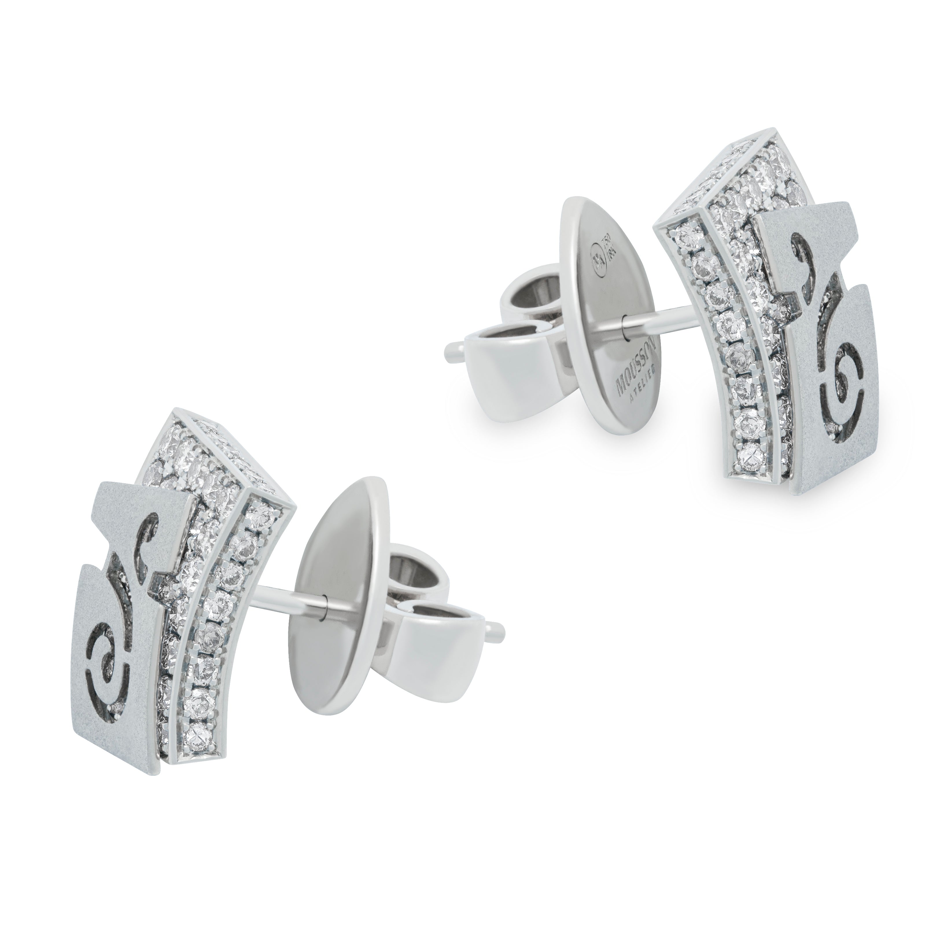 E 0003-4, 18K White Gold, Diamonds Earrings