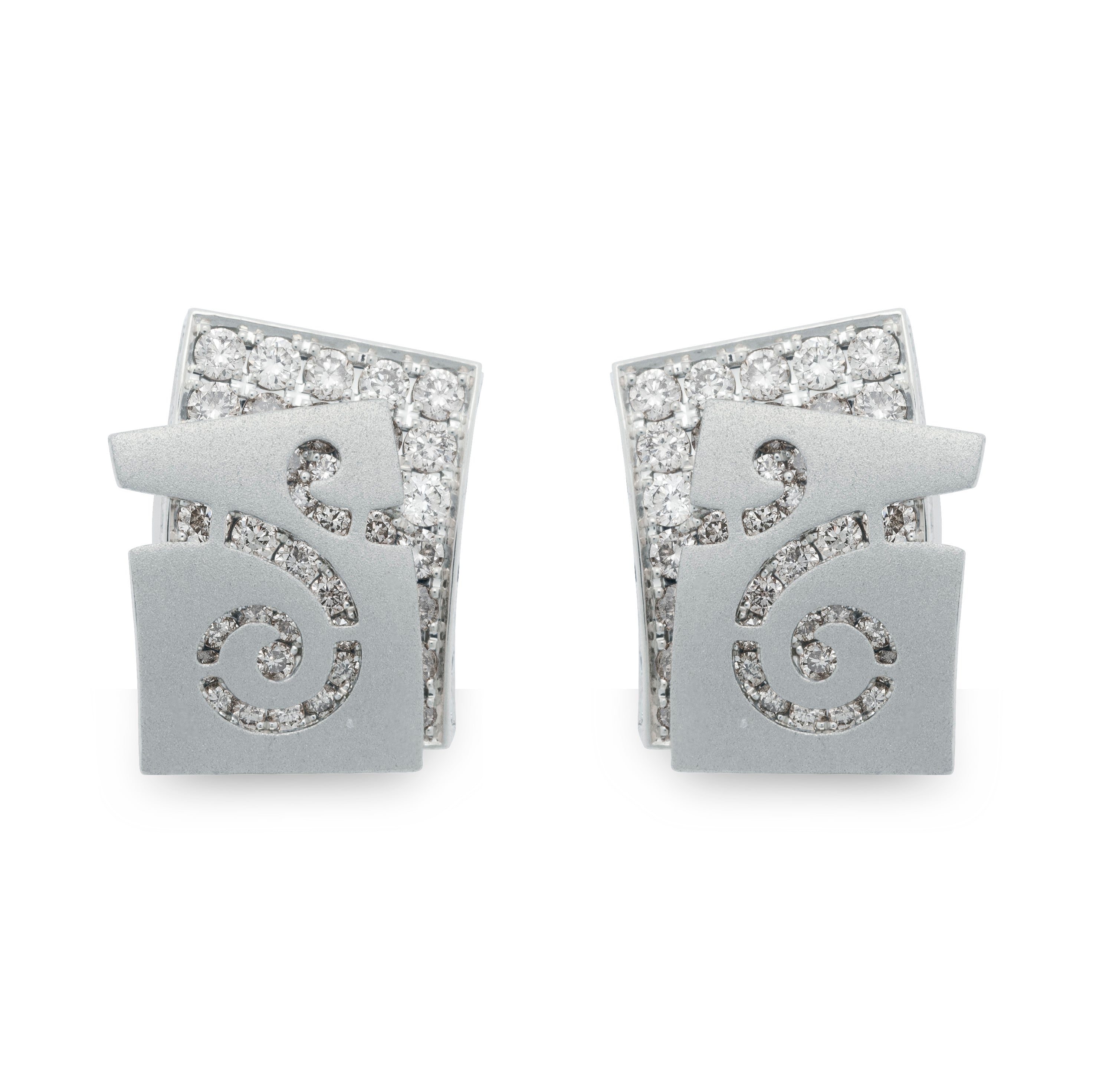 Diamonds 18K White Gold Earrings, E 0003-4