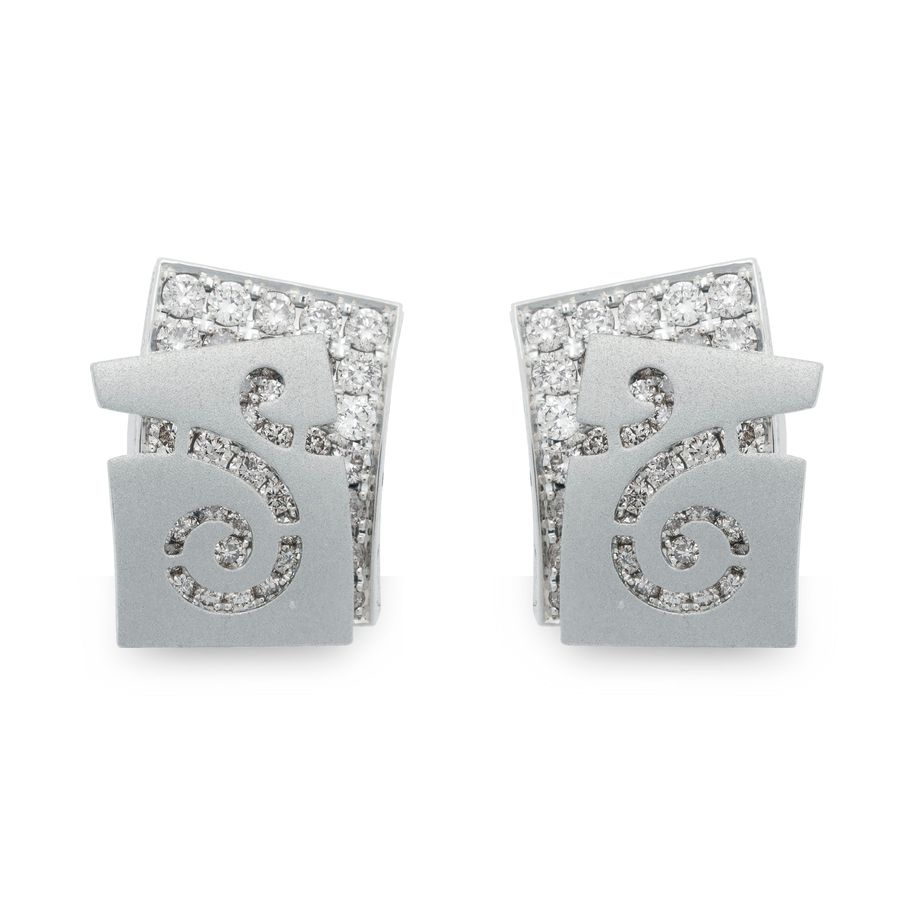 E 0003-4, 18K White Gold, Diamonds Earrings