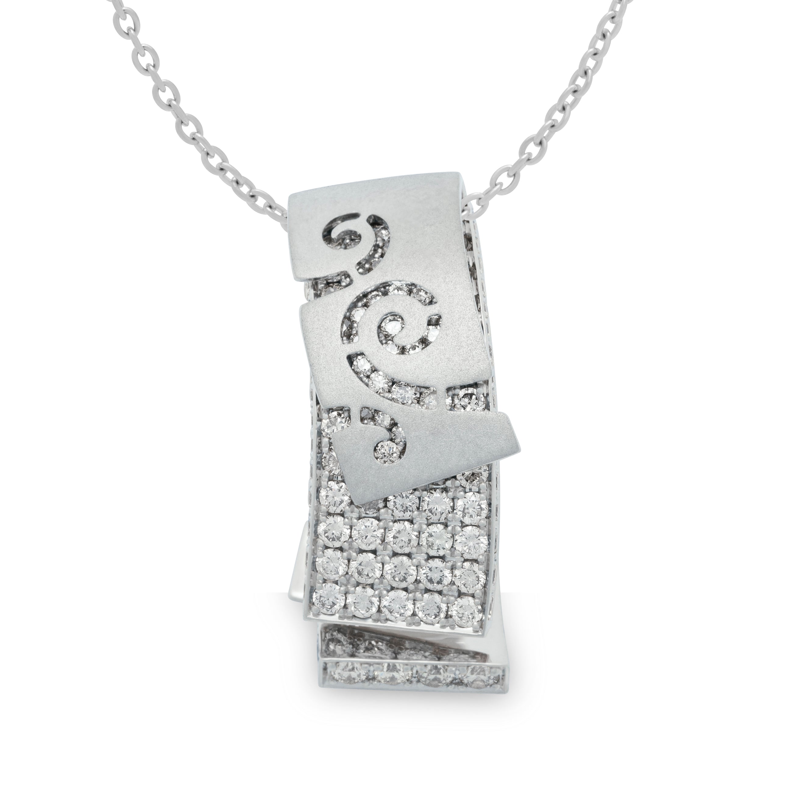 P 0003-1, 18K White Gold, Diamonds Pendant