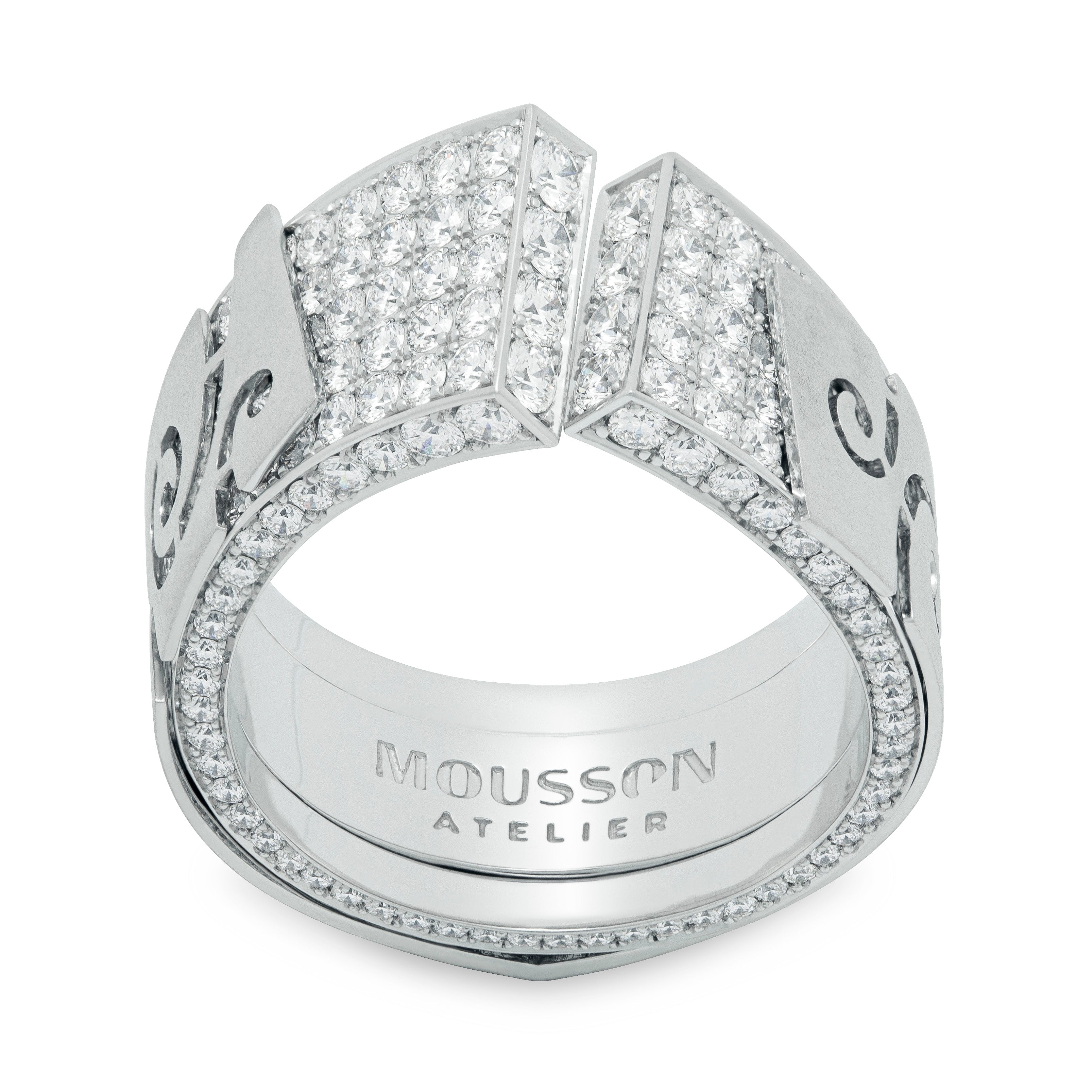 R 0003-1, 18K White Gold, Diamonds Ring