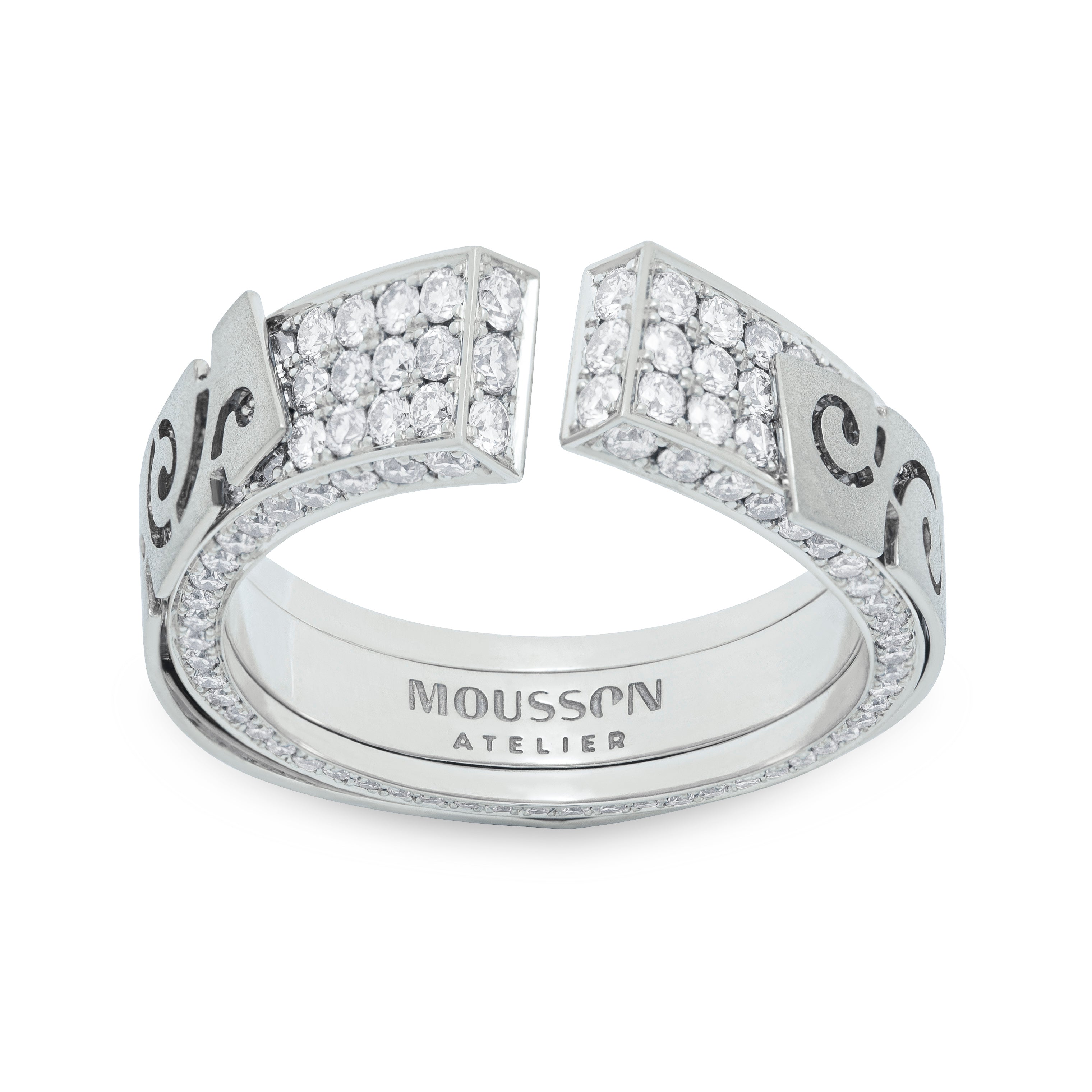 R 0003-3, 18K White Gold, Diamonds Ring