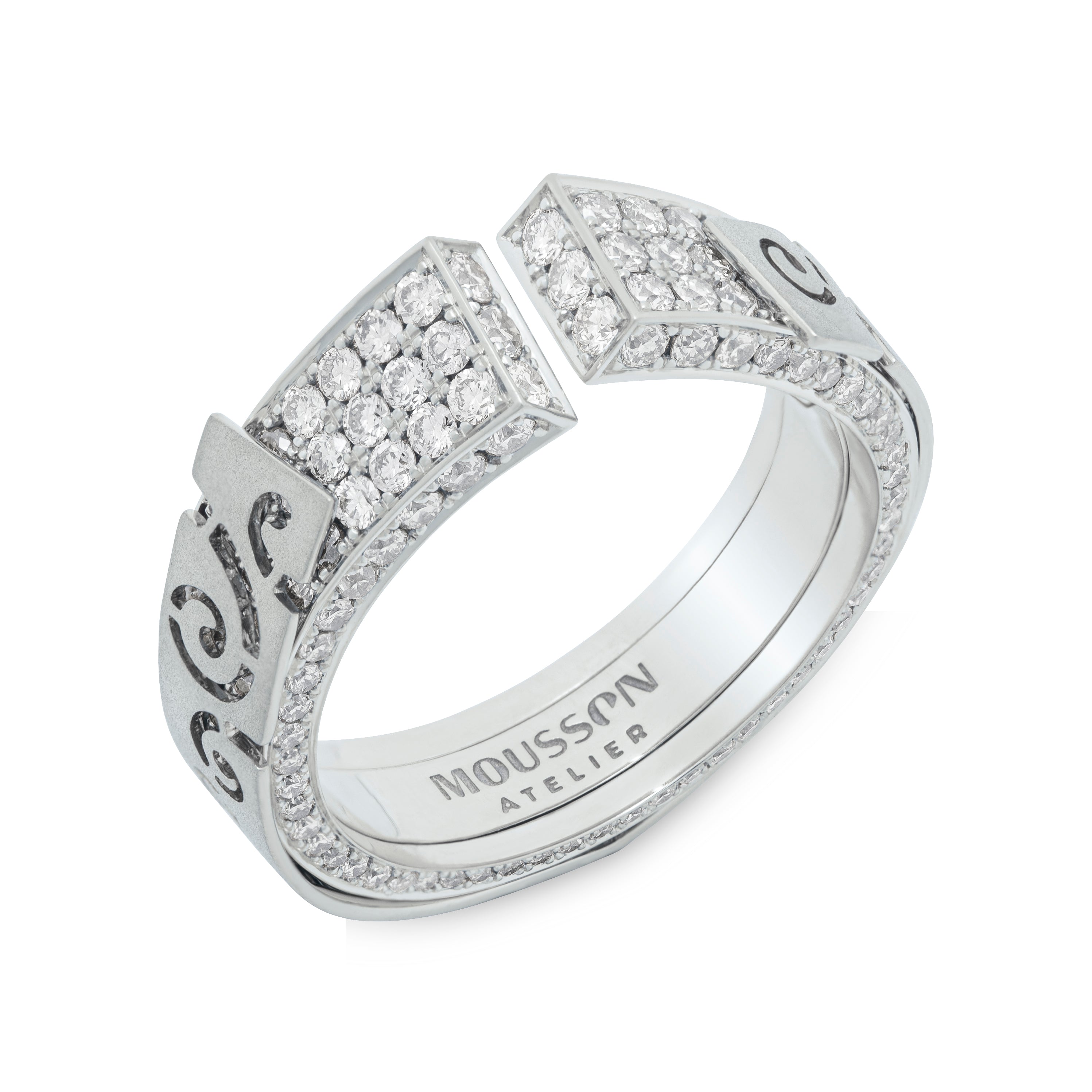 R 0003-3, 18K White Gold, Diamonds Ring