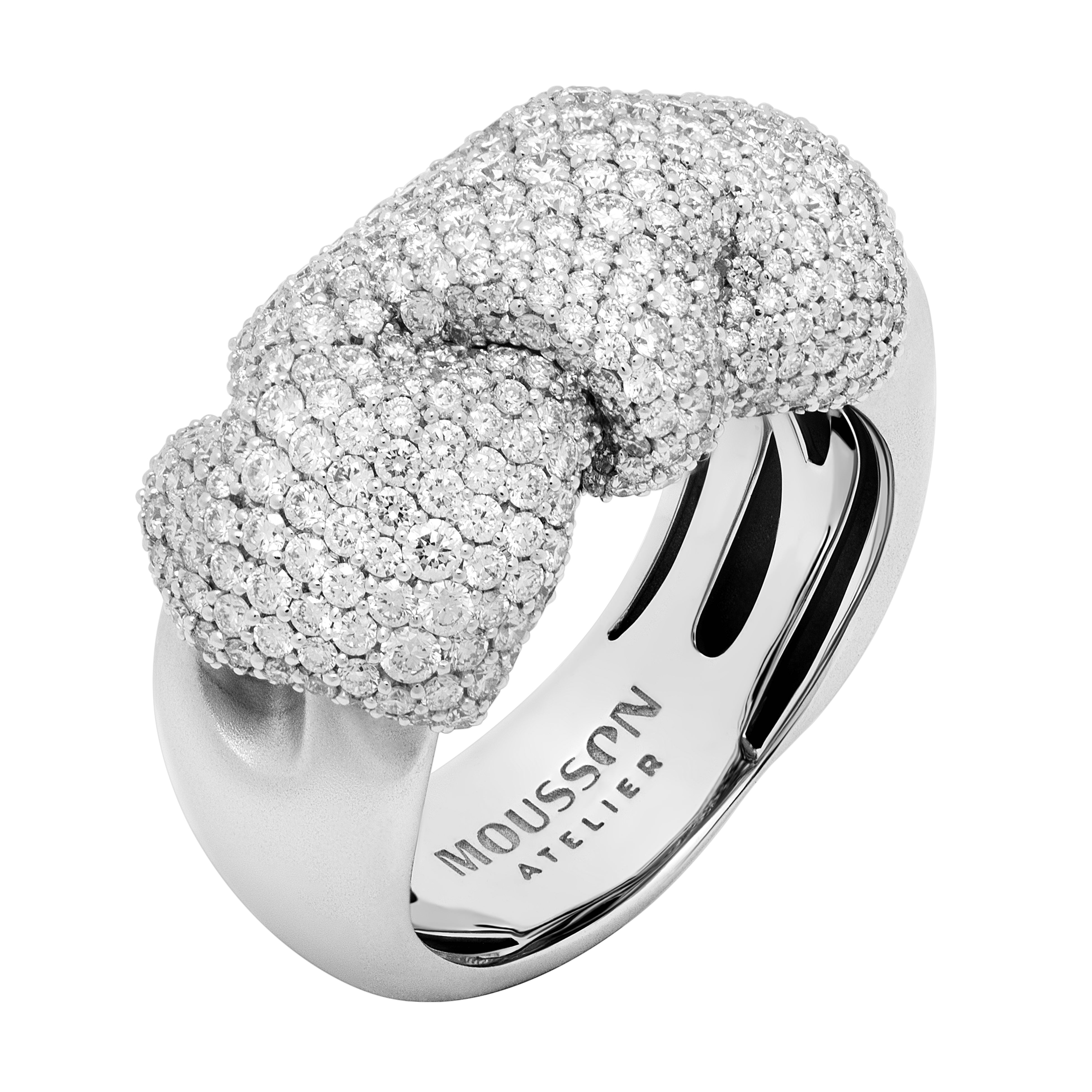 R 0132-3, 18K White Gold, Diamonds Ring