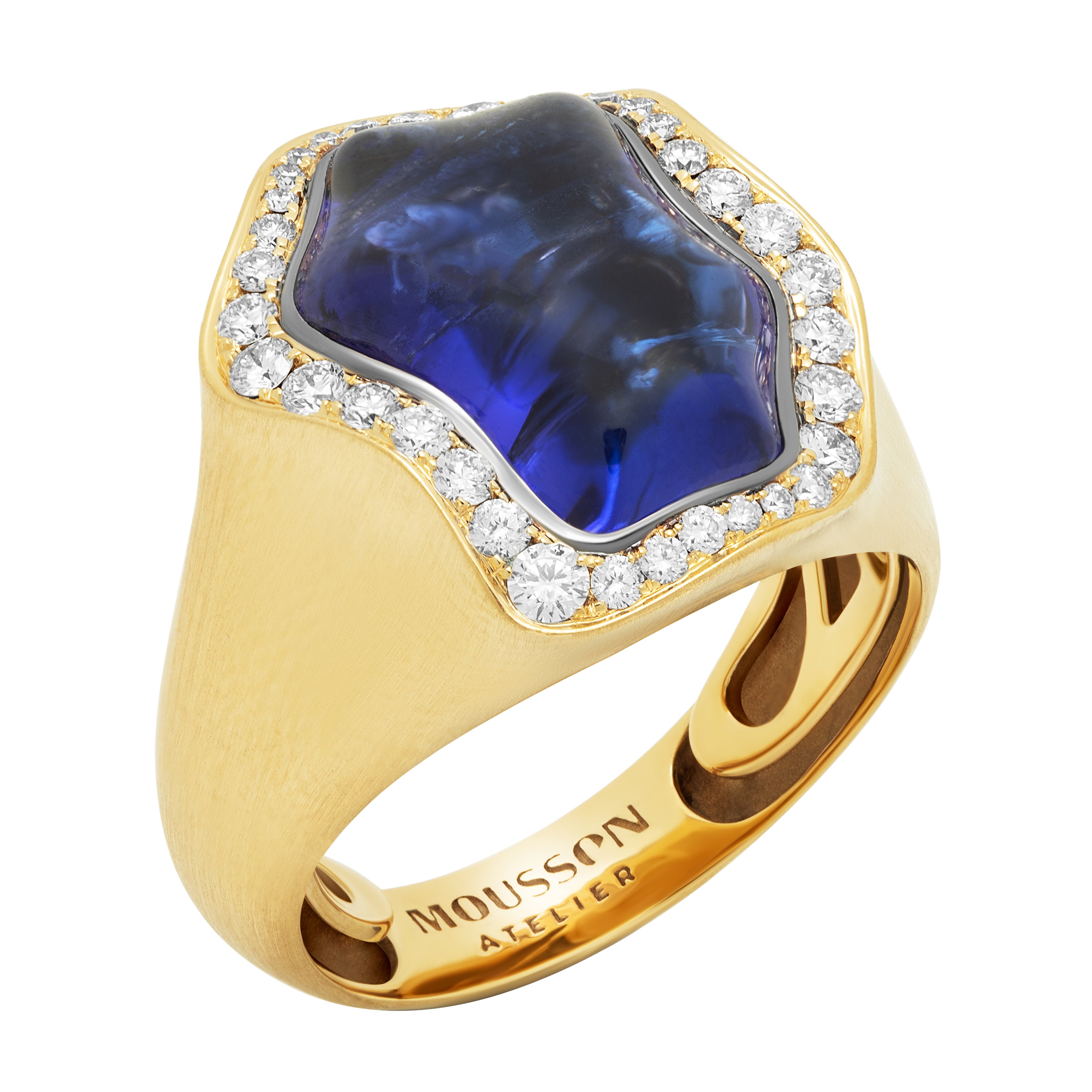 Tanzanite, Diamonds 18K Yellow Gold Ring,  R 0030-22/1