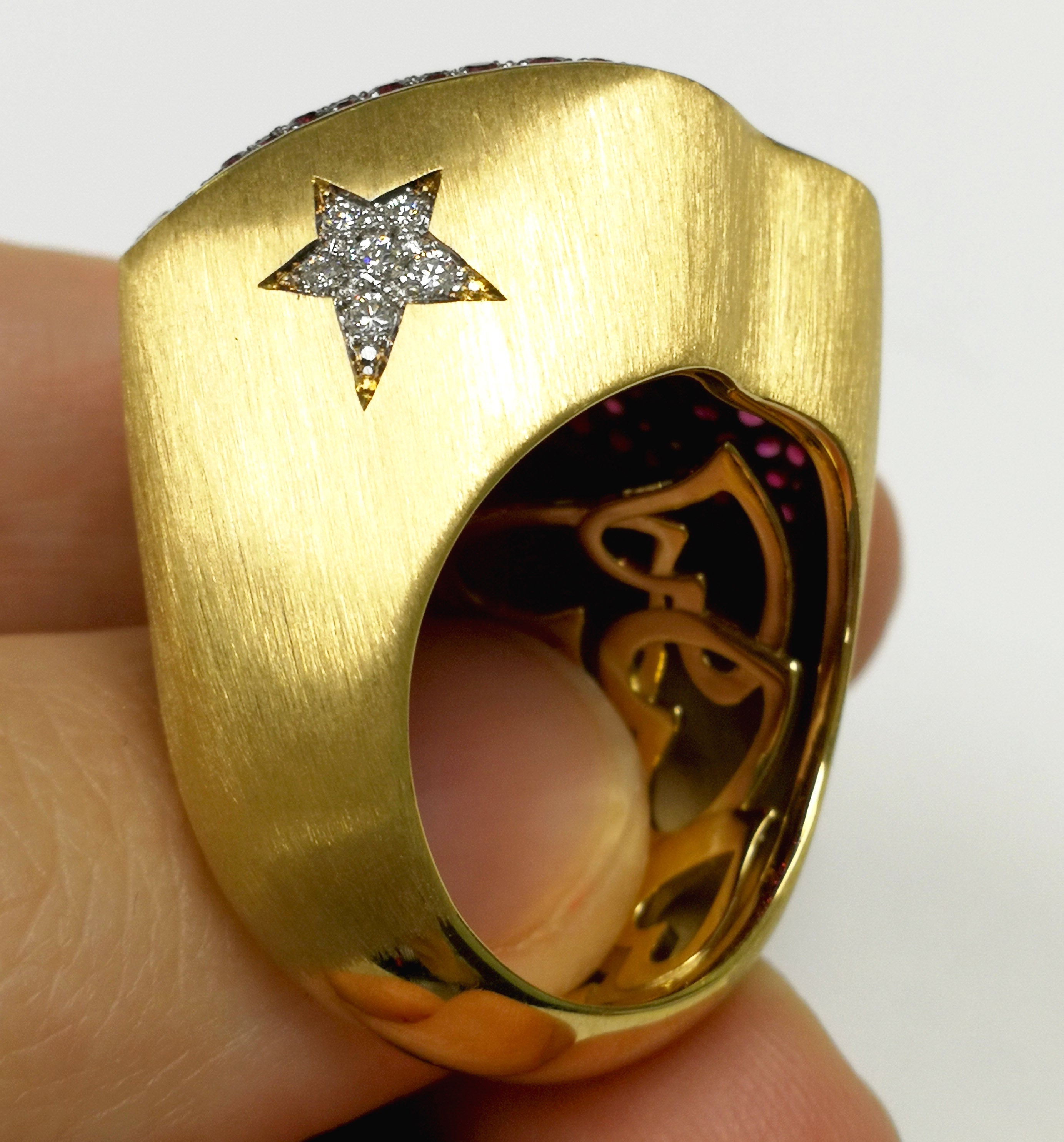 Ruby, Diamonds 18K Yellow Gold Ring, R 0077-2
