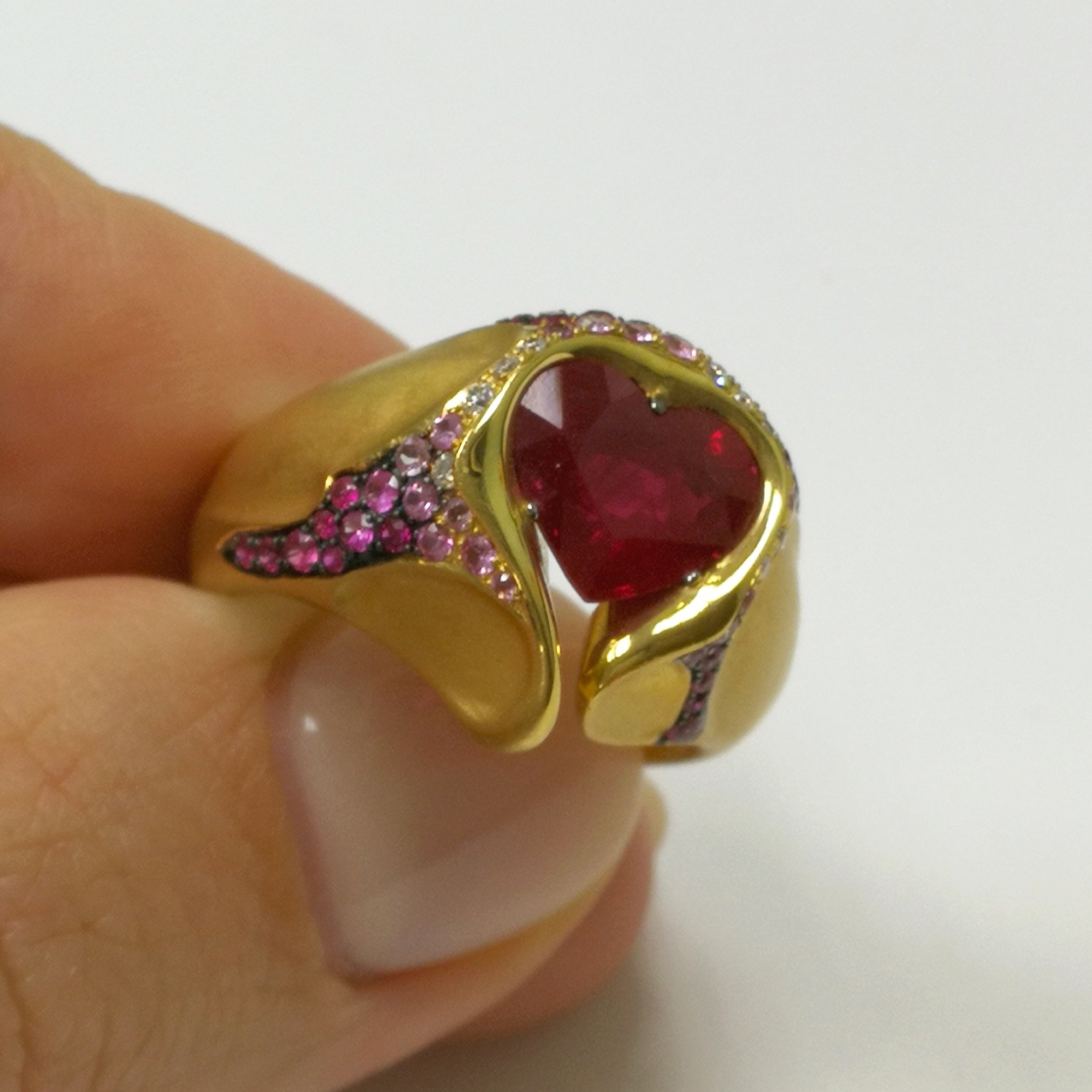 Ruby, Diamonds 18K Yellow Gold, Ring, R 0079-1/2