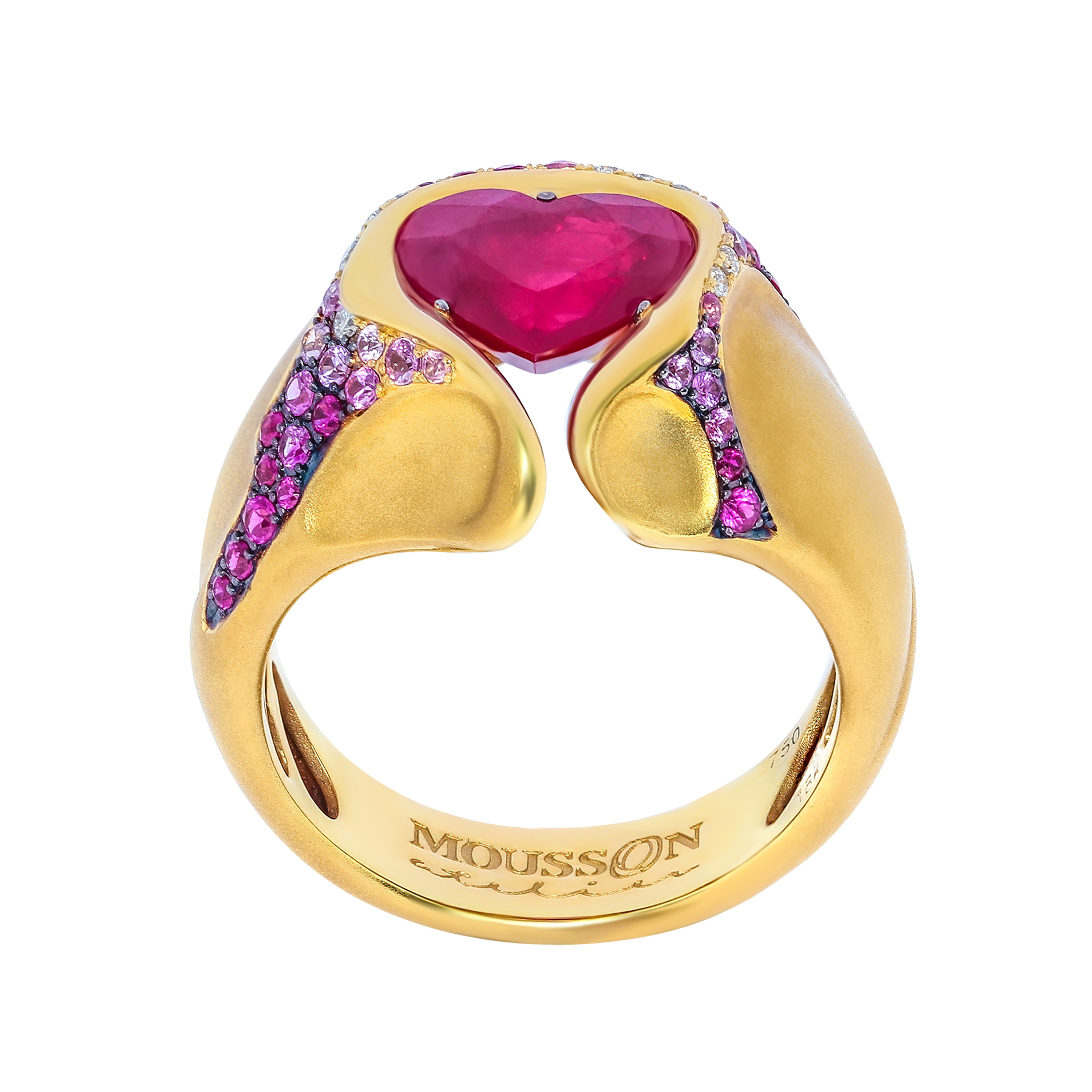 Ruby, Diamonds 18K Yellow Gold, Ring, R 0079-1/2